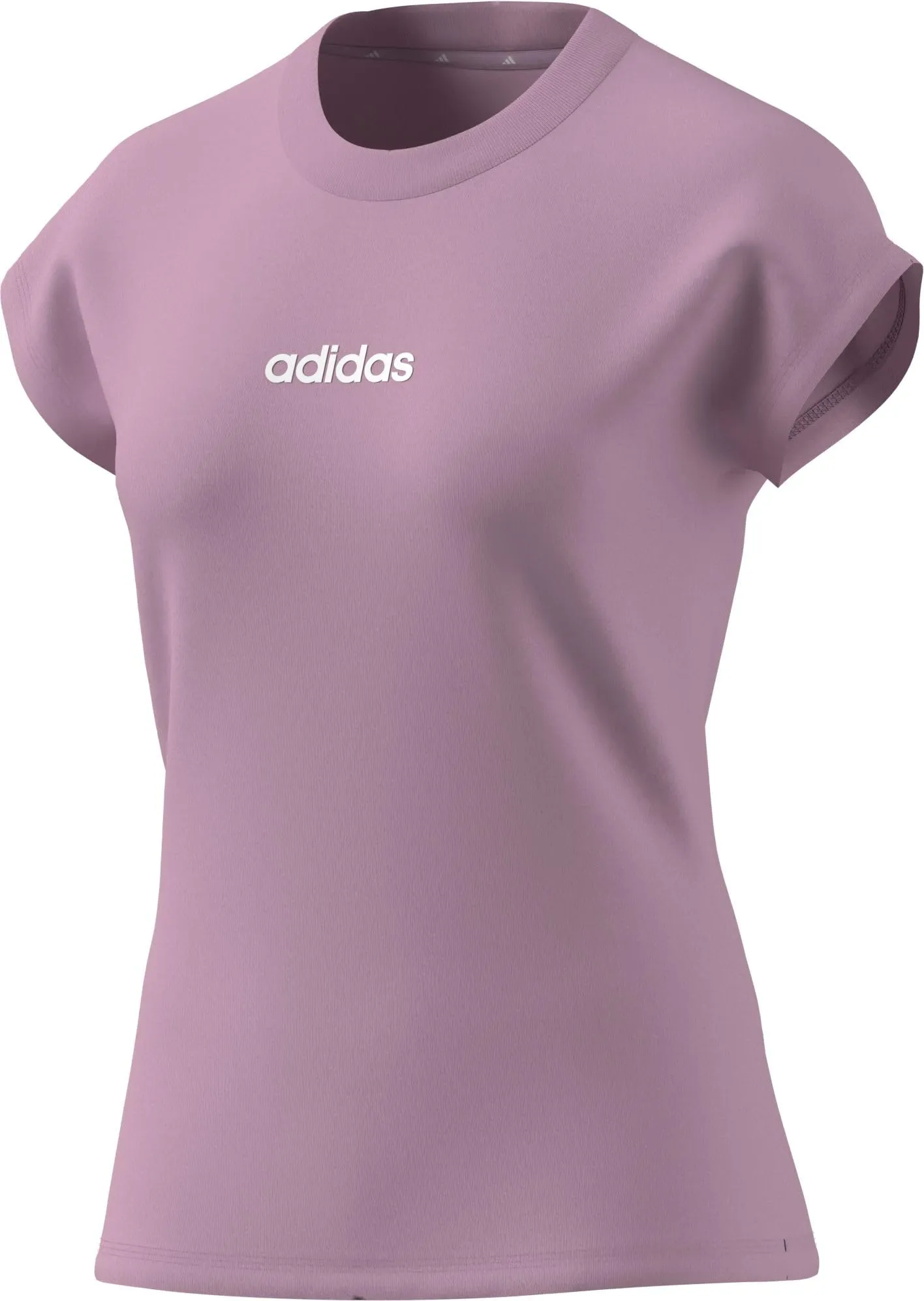 adidas Femme Essentials Linear Cotton T-Shirt, True Pink/White, XXS - immagine 4