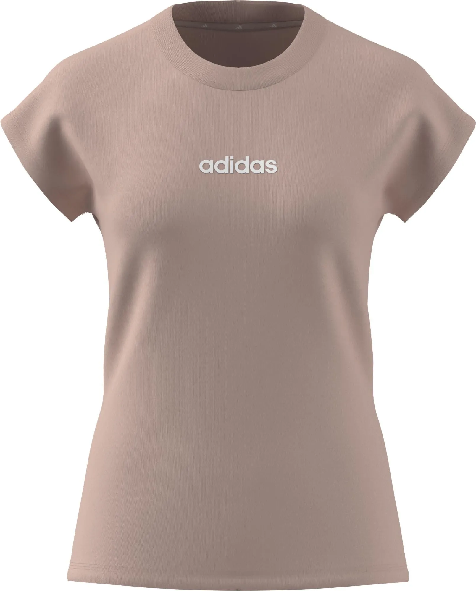 adidas Femme Essentials Linear Cotton T-Shirt, Blush Pink/White, XL - immagine 1