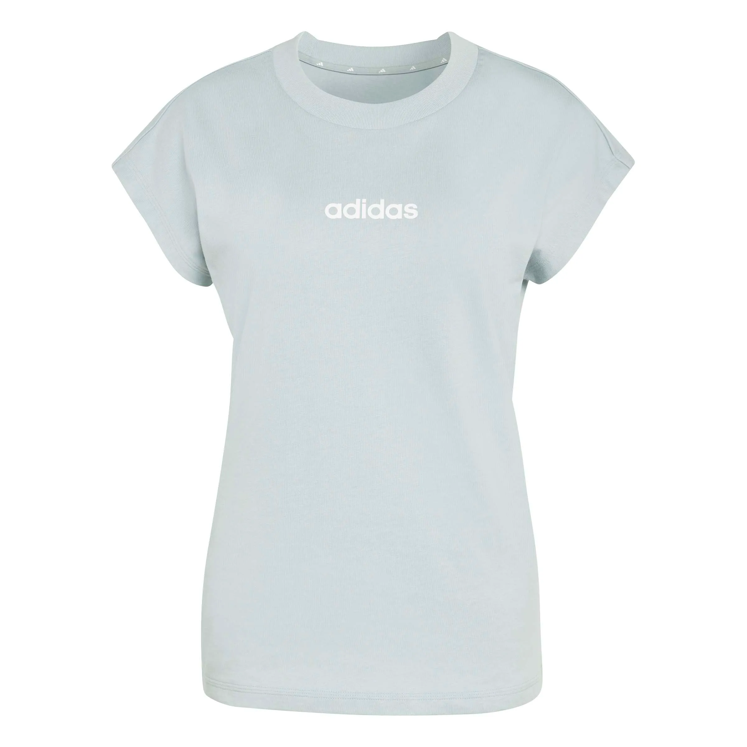 adidas Femme Essentials Linear Cotton T-Shirt, Wonder Sage/White, XS - immagine 1