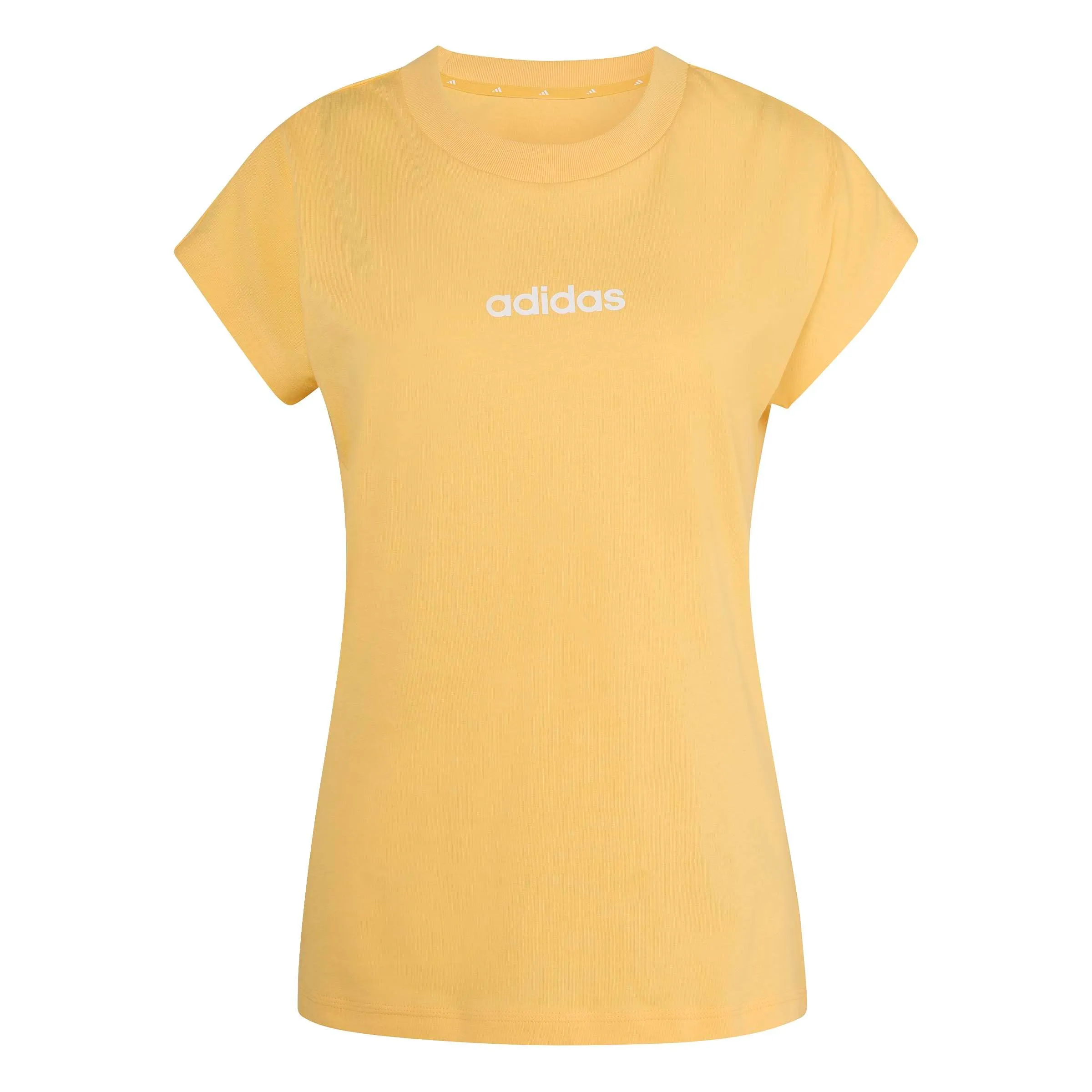 adidas Femme Essentials Linear Cotton T-Shirt, Semi Ice Tangerine/White, XS - immagine 1