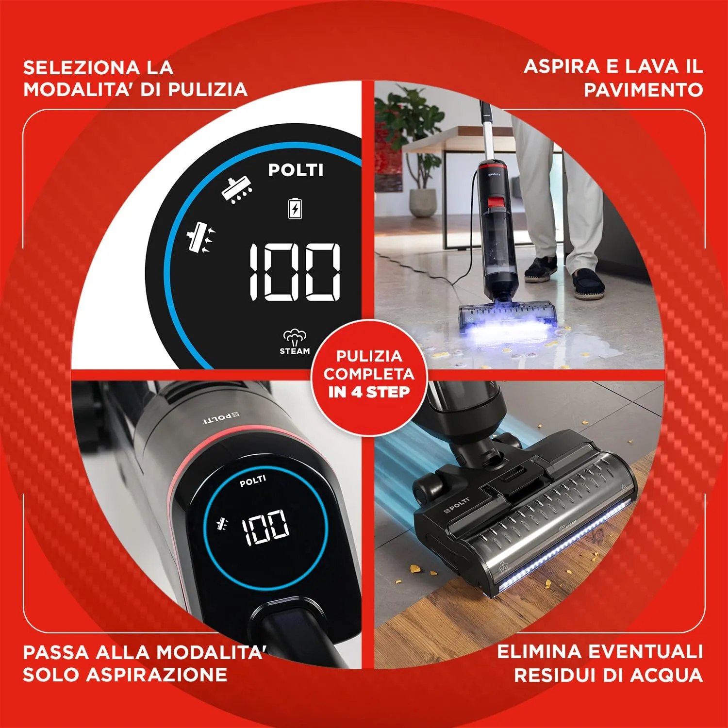 Polti Rollysteam WD20, Lavapavimenti e Aspirapolvere - immagine 4