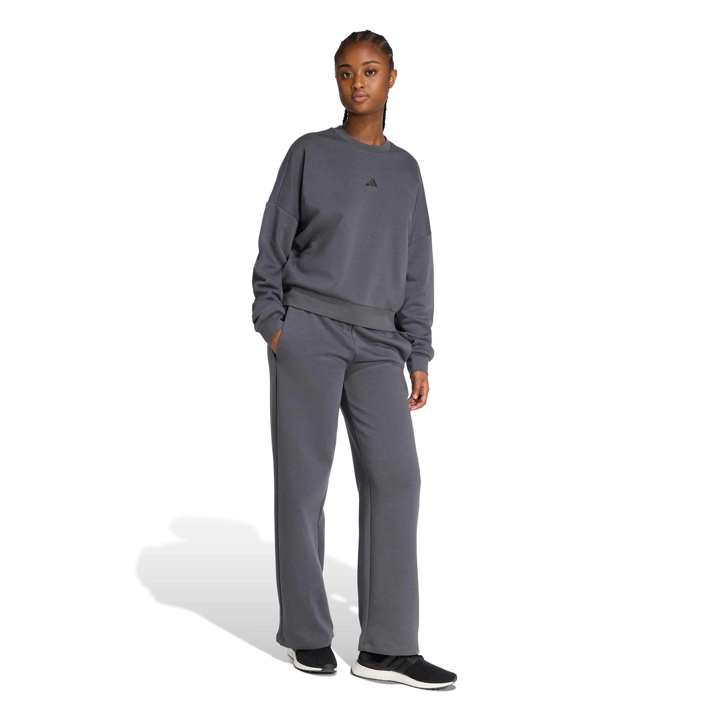 adidas Essentials Small Logo Feelcozy - Felpa da donna, grigio/nero, XXL - immagine 2