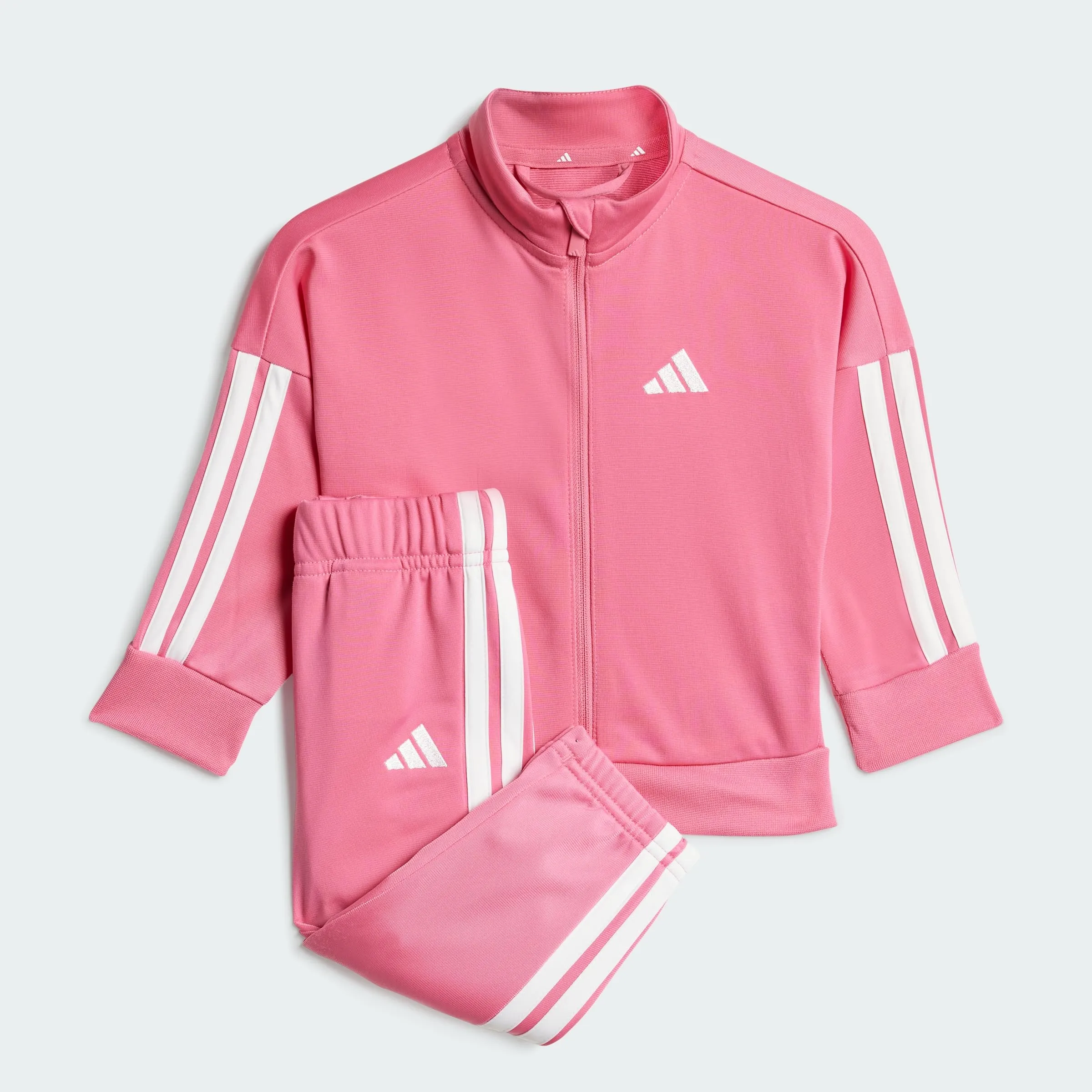 adidas Unisex - Bimbi 0-24 Essentials Climacool Track Suit, pink fusion/white, 2-3 Years - immagine 4