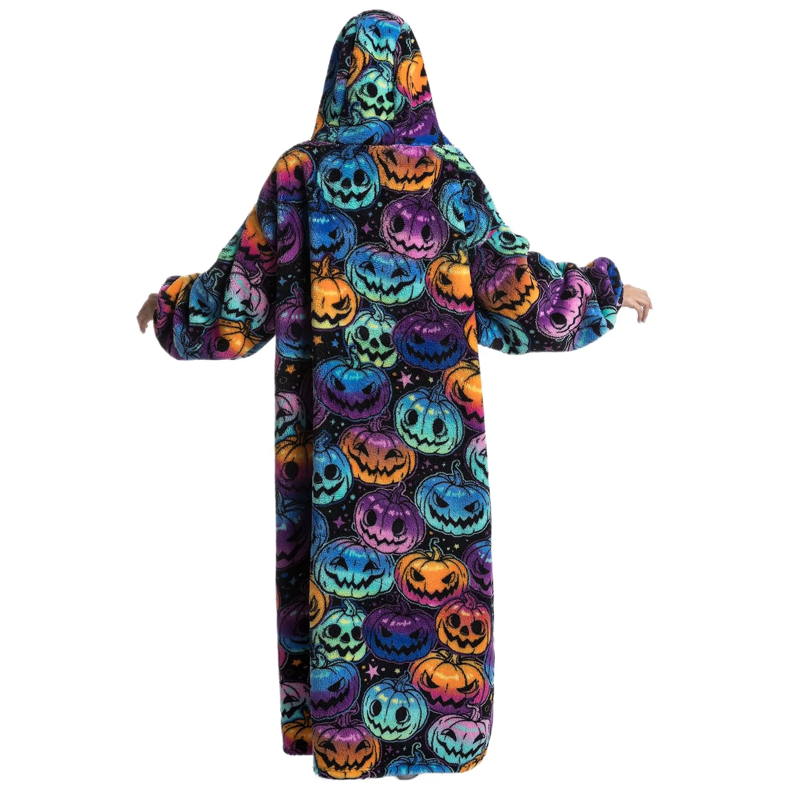 Gegeryozer Coperta con Maniche Donna Indossabile - Felpa Termica Morbida, Tasche Integrate + Cappuccio per Divano e Casa - immagine 4