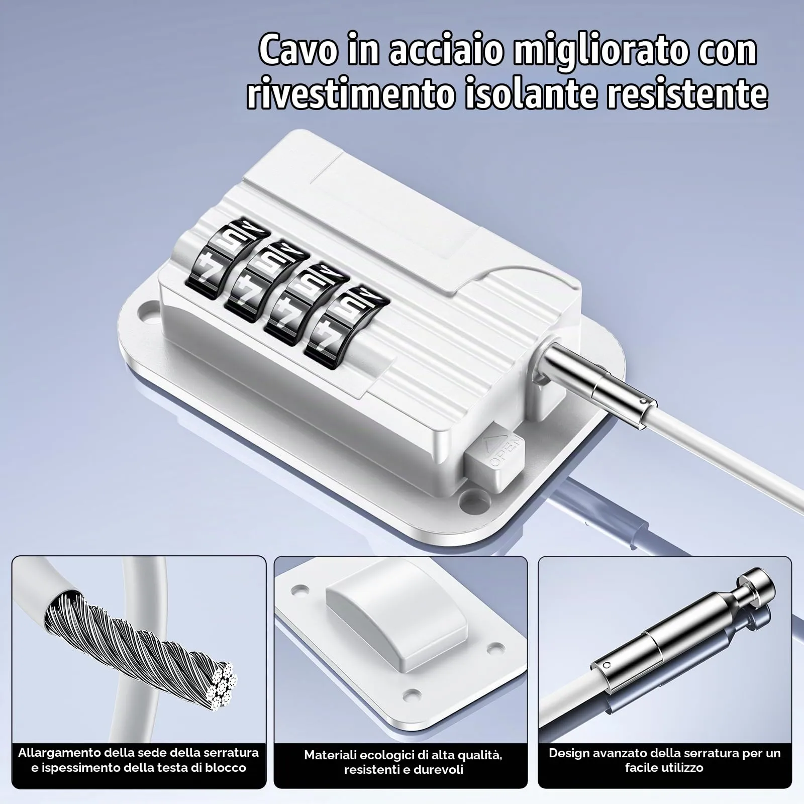 Lucchetto per Frigorifero con Combinazione, Chiusura Frigorifero Blocca Migliorata per Bambini Adulti, Blocca Porta Frigorifero per Frigo Armadi Porte Finestre Guardaroba，Bianco-2 pezzo - immagine 8