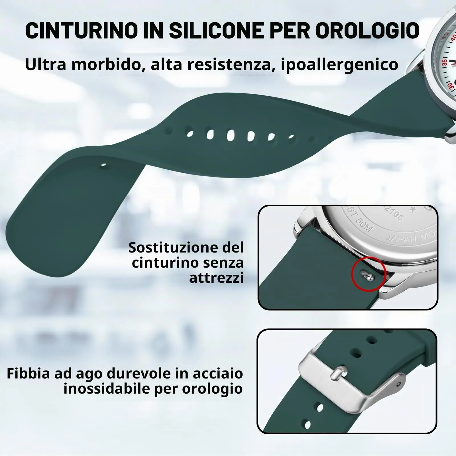 PINDOWS Orologio da Infermiere, per Professionisti Medici, Studenti, Donne e Uomini, Impermeabile 30M, Quadrante Luminoso con Lancetta dei Secondi - immagine 6