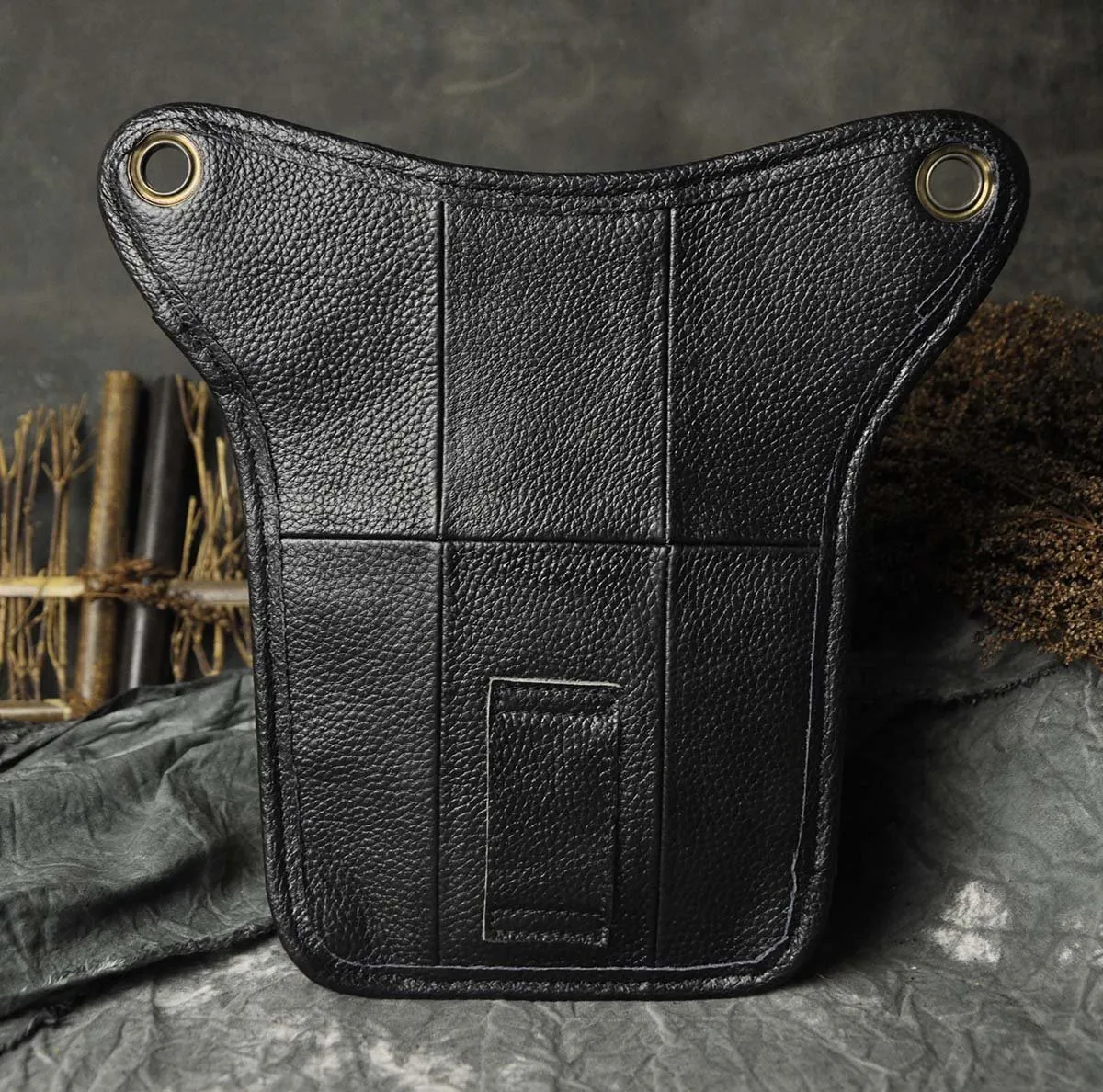 Le'aokuu Borsa Messenger in Vera Pelle da Uomo Marsupio Marsupio Hip Bum Borsa Coscia Tattica Con Gamba a Goccia 211-3 - immagine 4