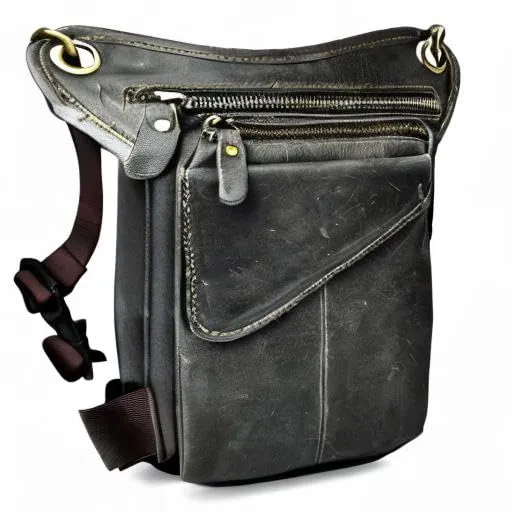 Le'aokuu Borsa Messenger in Vera Pelle da Uomo Marsupio Marsupio Hip Bum Borsa Coscia Tattica Con Gamba a Goccia 211-3 - immagine 7