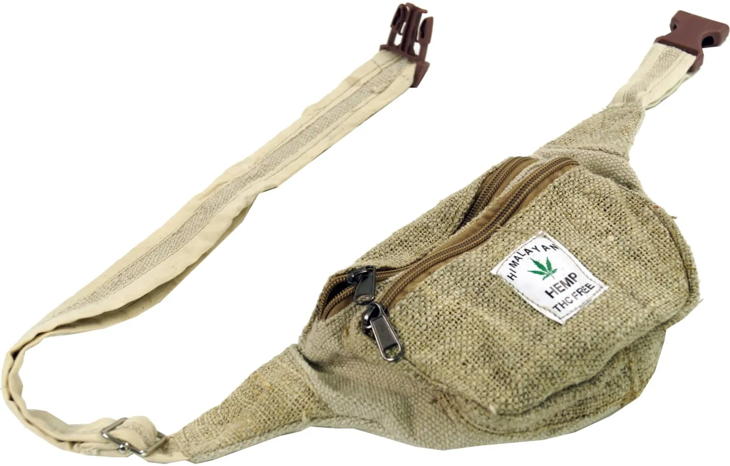 GURU SHOP Praktische Hanf Gürteltasche, Ethno Bauchtasche, Sidebag - Natur, Herren/Damen, Beige, Size:One Size, 15x20 cm, Festival- Bauchtasche Hippie - immagine 1