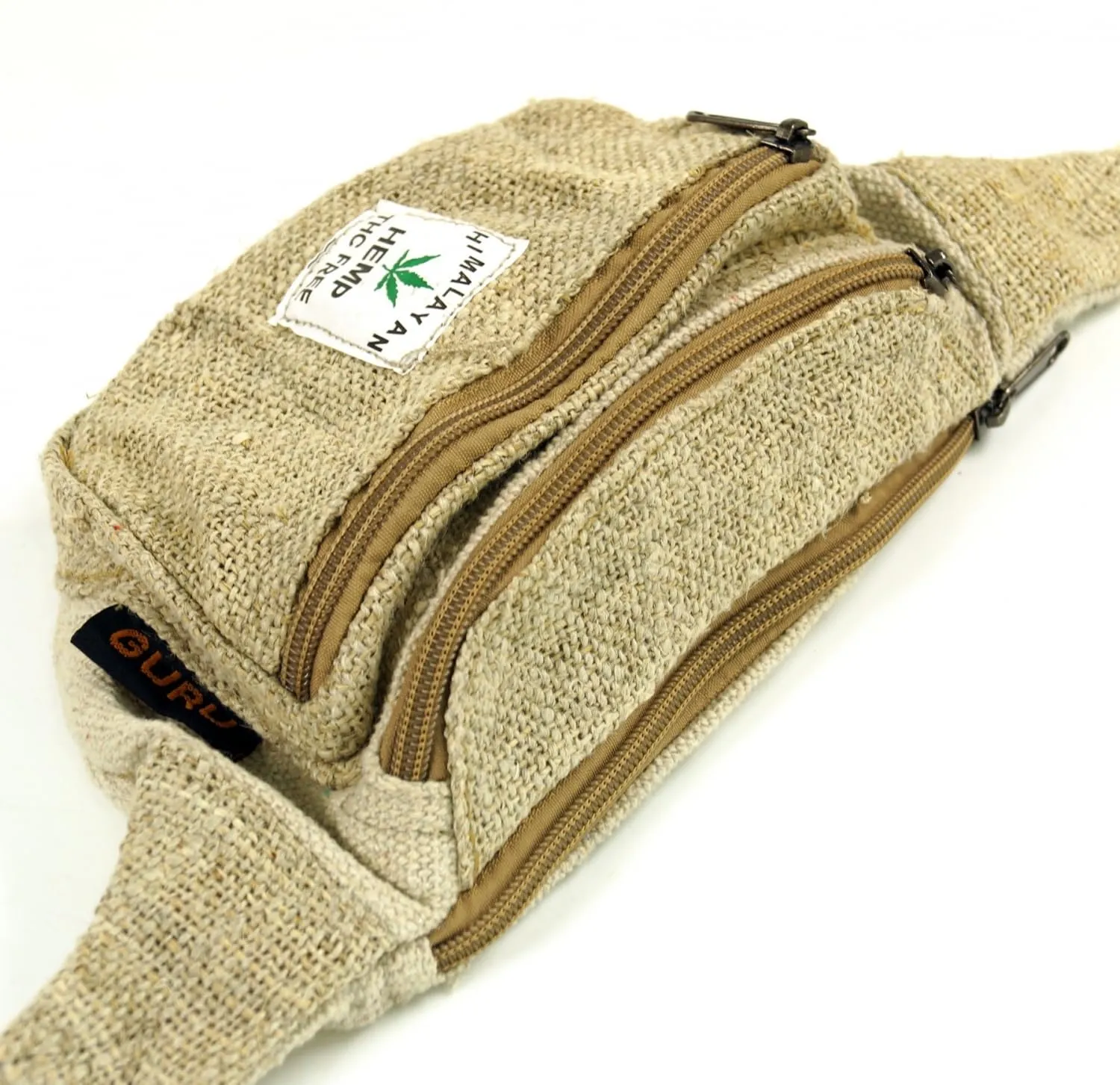 GURU SHOP Praktische Hanf Gürteltasche, Ethno Bauchtasche, Sidebag - Natur, Herren/Damen, Beige, Size:One Size, 15x20 cm, Festival- Bauchtasche Hippie - immagine 3