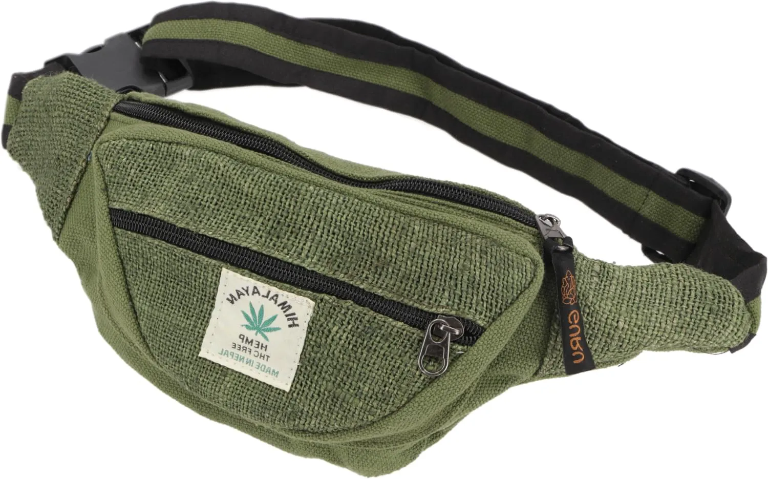 GURU SHOP Praktische Hanf Gürteltasche, Ethno Bauchtasche, Sidebag - Olive, Herren/Damen, Grün, Size:One Size, 15x20 cm, Festival- Bauchtasche Hippie - immagine 3