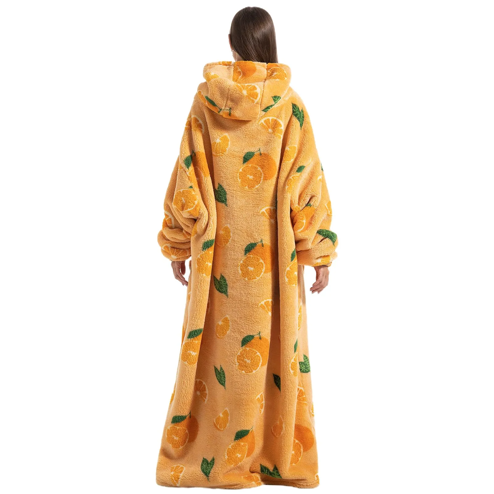 Gegeryozer Coperta con Maniche Donna Indossabile - Felpa Termica Morbida, Tasche Integrate + Cappuccio per Divano e Casa - immagine 2