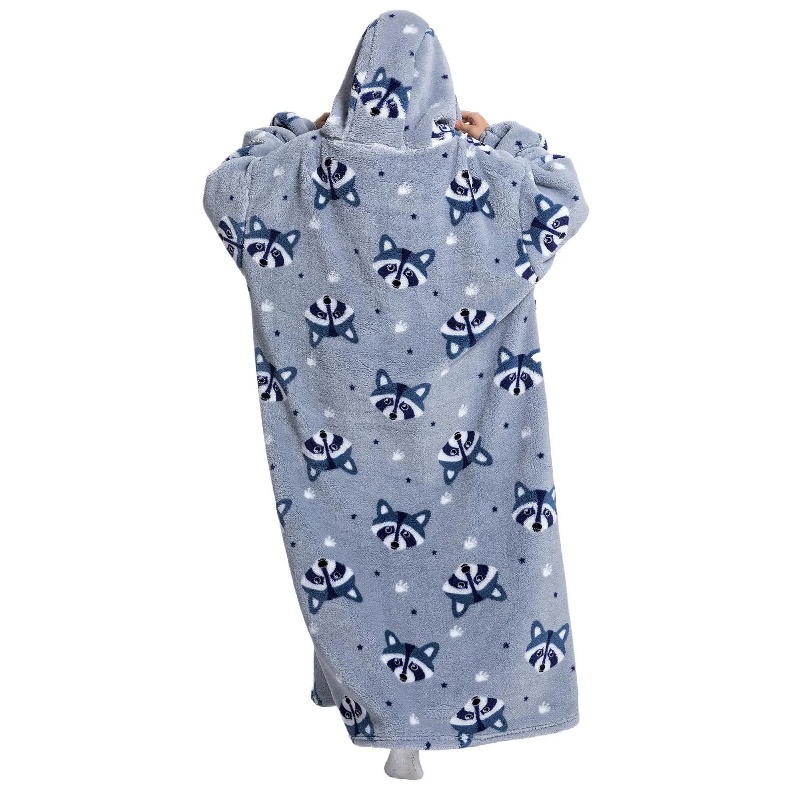 Gegeryozer Coperta con Maniche Donna Indossabile - Felpa Termica Morbida, Tasche Integrate + Cappuccio per Divano e Casa - immagine 3