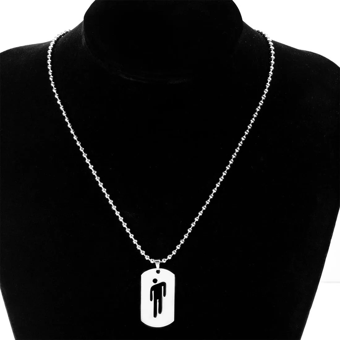 ZUWIJEQ 2 Pcs Collana Hip Hop in Acciaio Inossidabile - Ciondolo Coppia Regalo Gioielli Uomo Donna Unisex - Semplice di Moda, Accessori di Abbigliamento - immagine 3