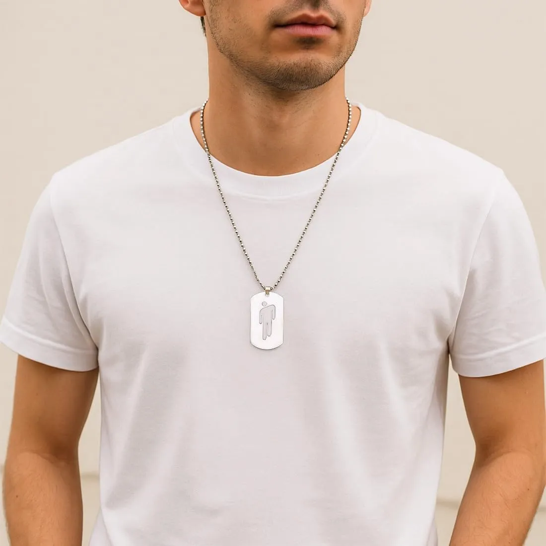 ZUWIJEQ 2 Pcs Collana Hip Hop in Acciaio Inossidabile - Ciondolo Coppia Regalo Gioielli Uomo Donna Unisex - Semplice di Moda, Accessori di Abbigliamento - immagine 4