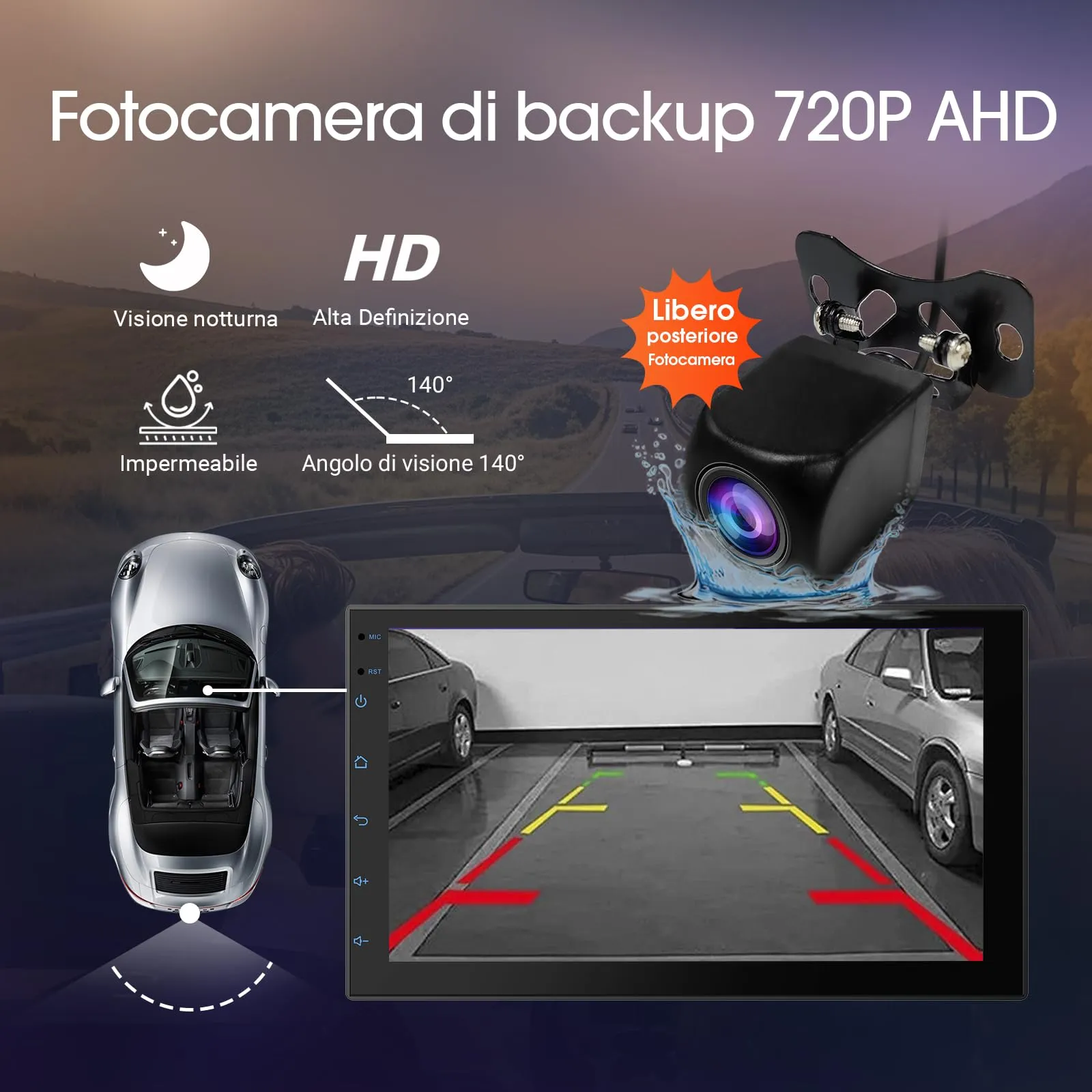 Haudio Autoradio 2 Din da 7 pollici con Wireless CarPlay e Android Auto, Autoradio Touchscreen con Mirror Link, APP,Controllo vocale, Supporto scheda SD/TF, SWC/FM/AM con Telecamera di Backup 2+32GB - immagine 7