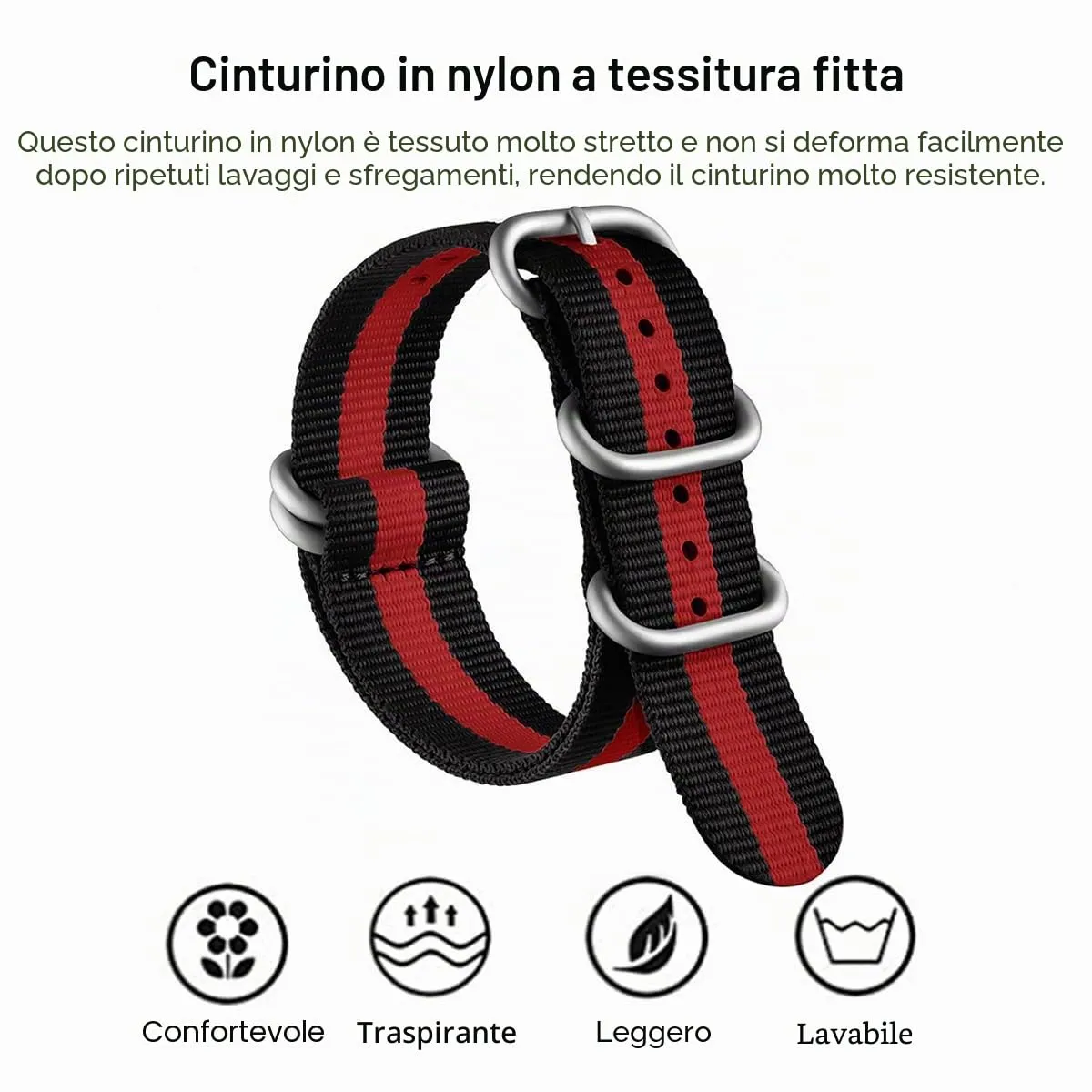 AIYIRUO Cinturini per Orologio NATO Nylon G10 Premium Ballistic Multicolor Sostituzione Cinturini per Orologio con Fibbia in Acciaio Inossidabile Argento per gli Uomini 18mm 20mm 22mm 24mm - immagine 3