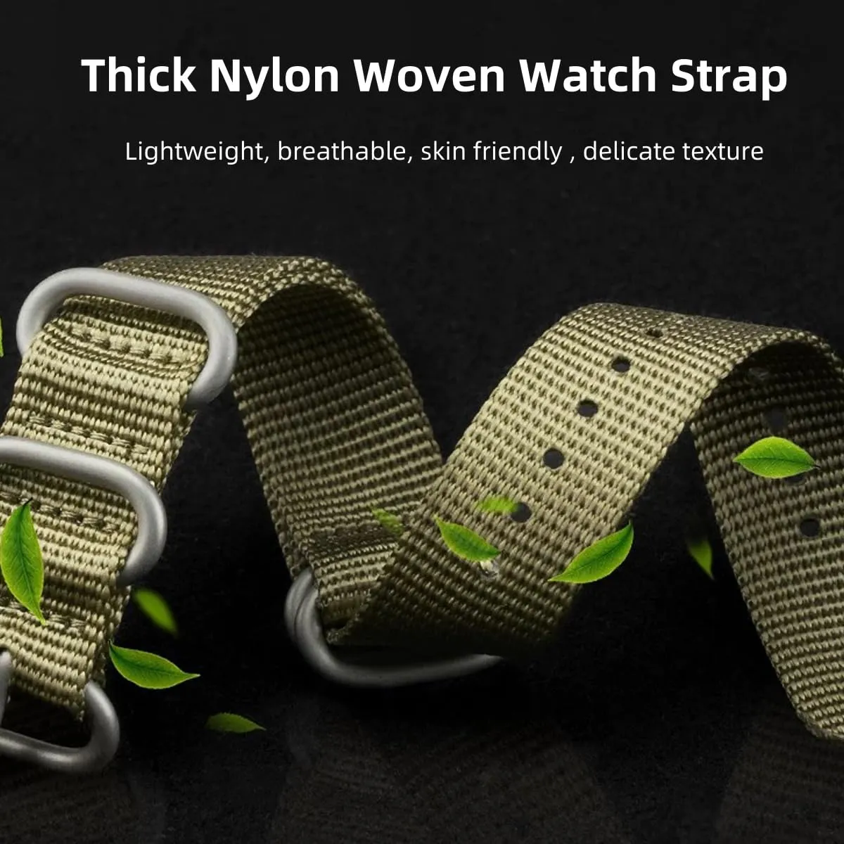 AIYIRUO Cinturini per Orologio NATO Nylon G10 Premium Ballistic Multicolor Sostituzione Cinturini per Orologio con Fibbia in Acciaio Inossidabile Argento per gli Uomini 18mm 20mm 22mm 24mm - immagine 3