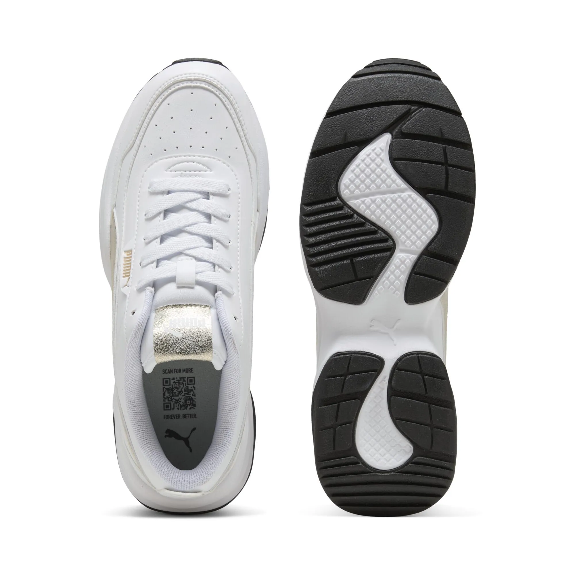 PUMA Cilia Mode Metallic Whisper Sneaker, Bianco Oro Nero, 39, Bianco Oro Nero, 40 EU - immagine 4