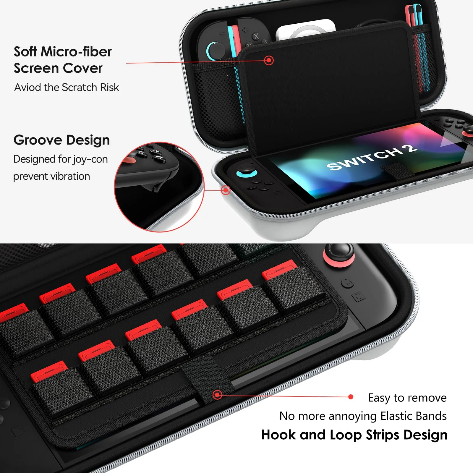 iVoler Custodia Compatibile con Nintendo Switch 2 Modella (2025), Portatile Protettiva Case Rigido da Viaggio per Switch 2 Console Accessori, Custodia con Custodia per 12 Giochi - RetroShell DMG - immagine 3