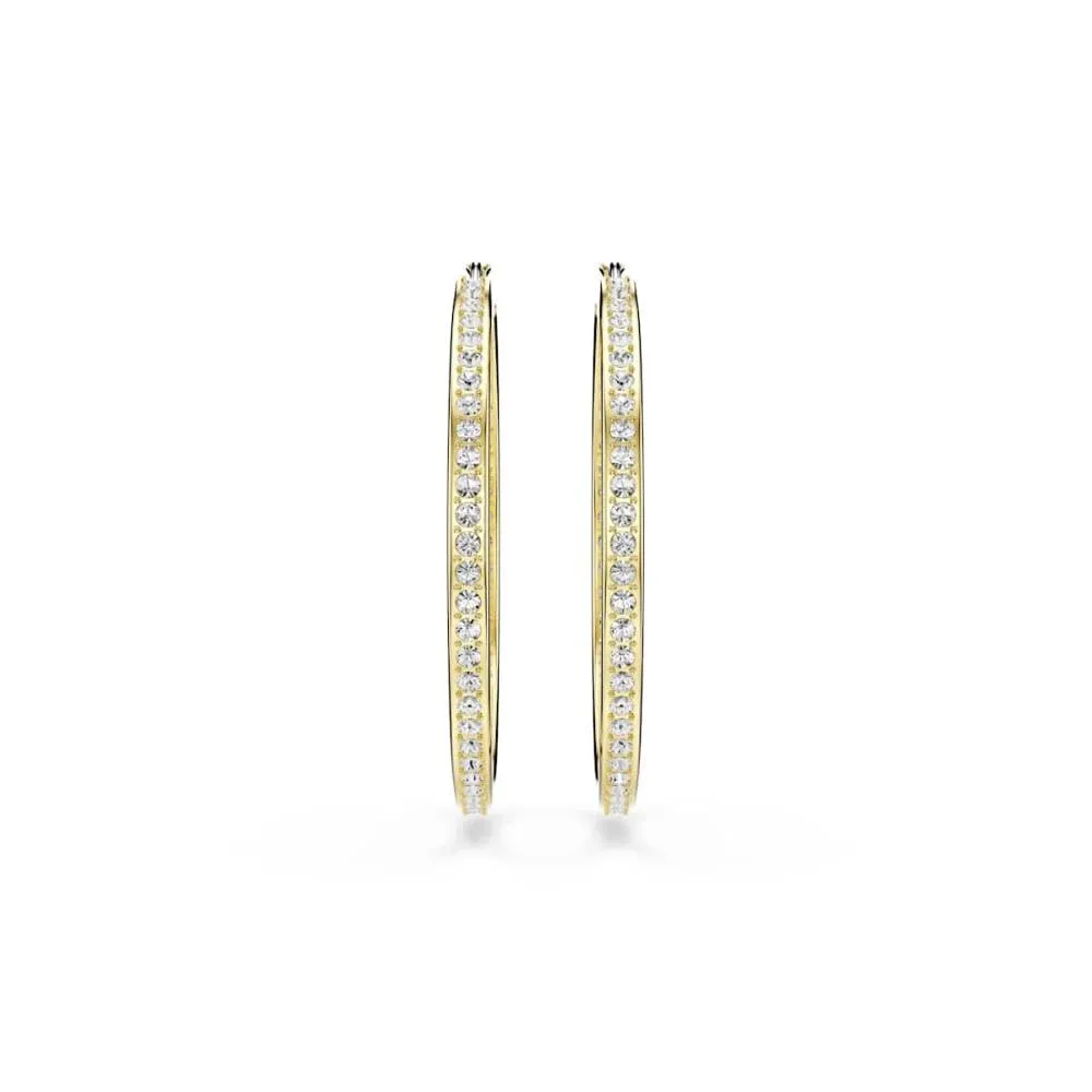 Swarovski Orecchini a cerchio Somerset, bianchi, placcati color oro - immagine 2