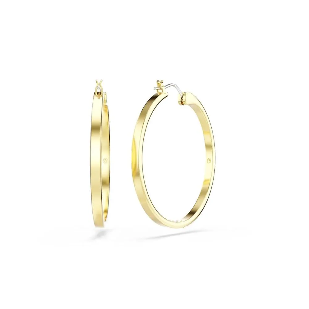 Swarovski Orecchini a cerchio Somerset, bianchi, placcati color oro - immagine 4