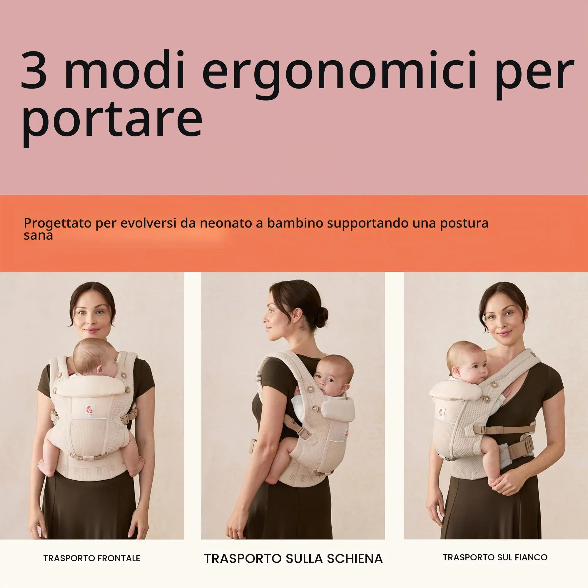 Ergobaby Marsupio Adapt per neonati e bambini 0 a 48 mesi - immagine 4