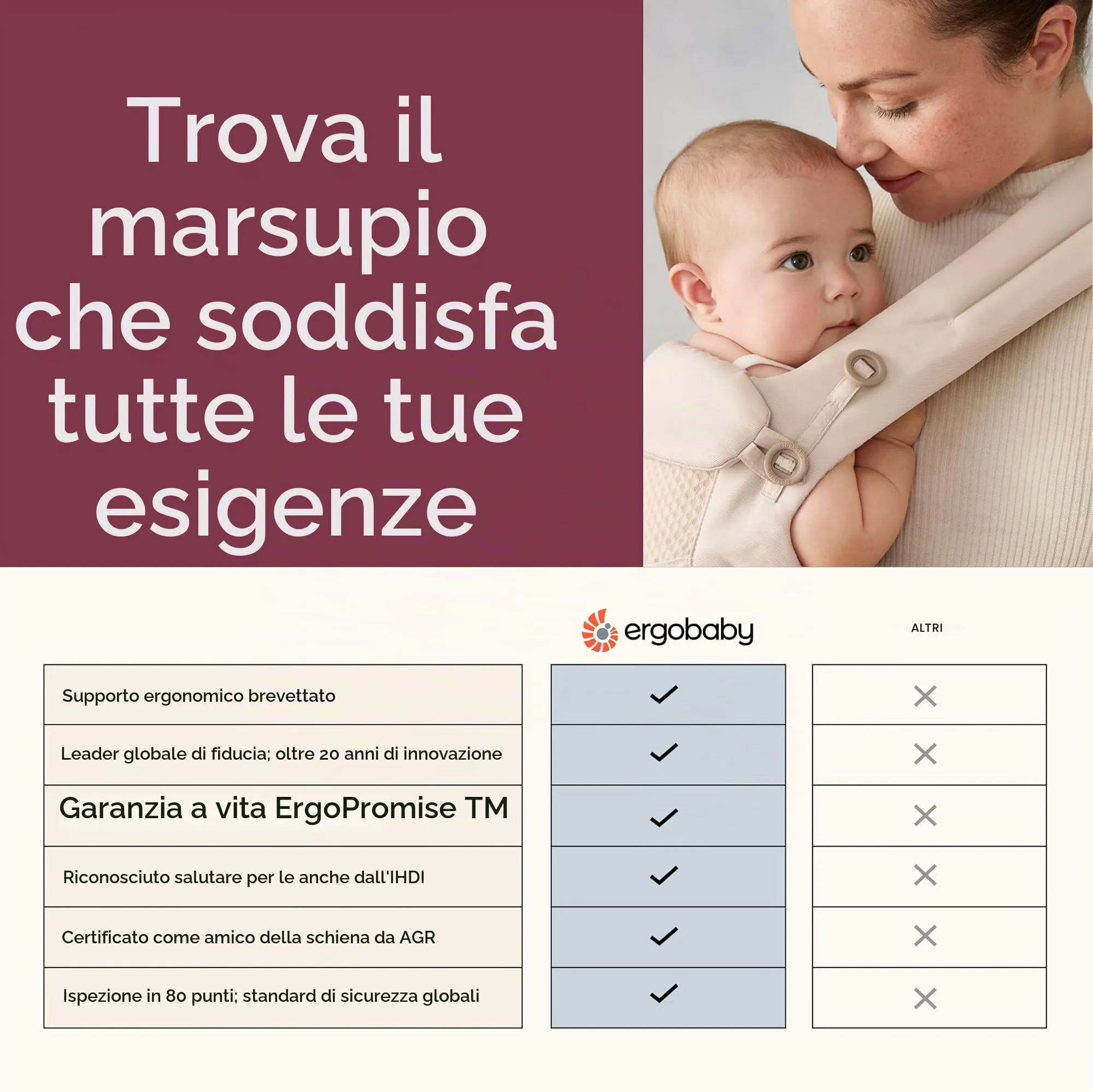 Ergobaby Marsupio Adapt per neonati e bambini 0 a 48 mesi - immagine 6