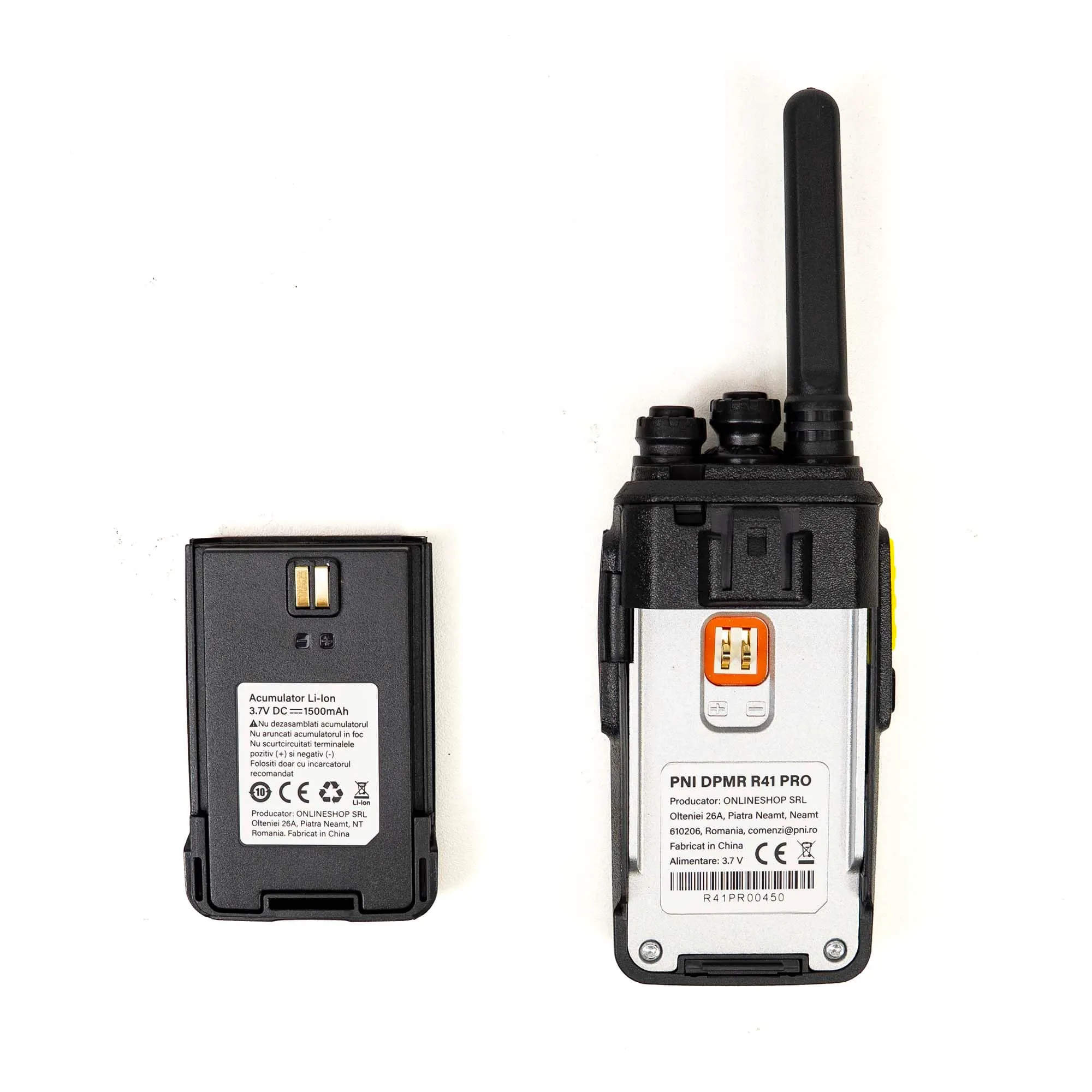 Stazione radio portatile PNI DPMR R41 PRO 0.5W, 16CH, VOX, programmabile, 1500mAh, cuffie con microfono incluso - immagine 6
