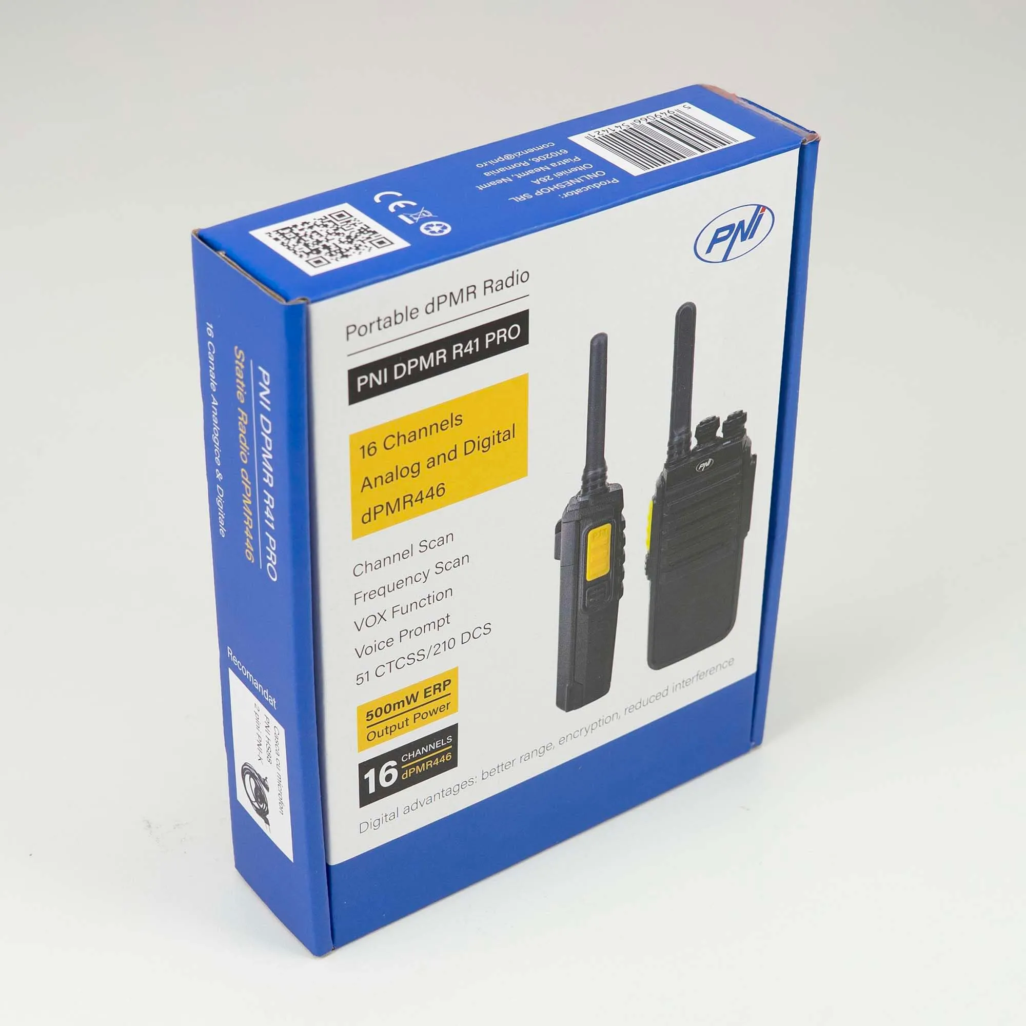 Stazione radio portatile PNI DPMR R41 PRO 0.5W, 16CH, VOX, programmabile, 1500mAh, cuffie con microfono incluso - immagine 12