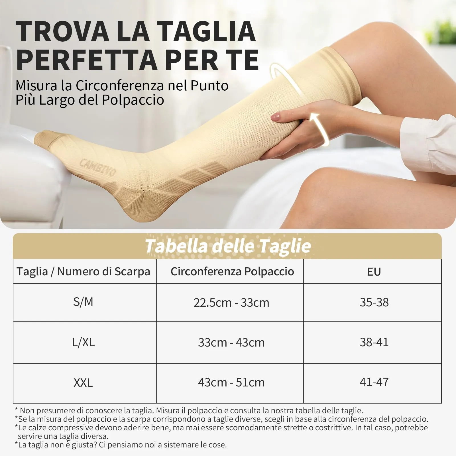 CAMBIVO Calze Compressione Graduata Donna Uomo 3 Paia, Calze a Compressione Graduata 20-30mmHg, Calze Antitrombo Elastiche a Compressione, Gambaletti Calzini per Sportive, Vene Varicose, Aereo, Corsa - immagine 5