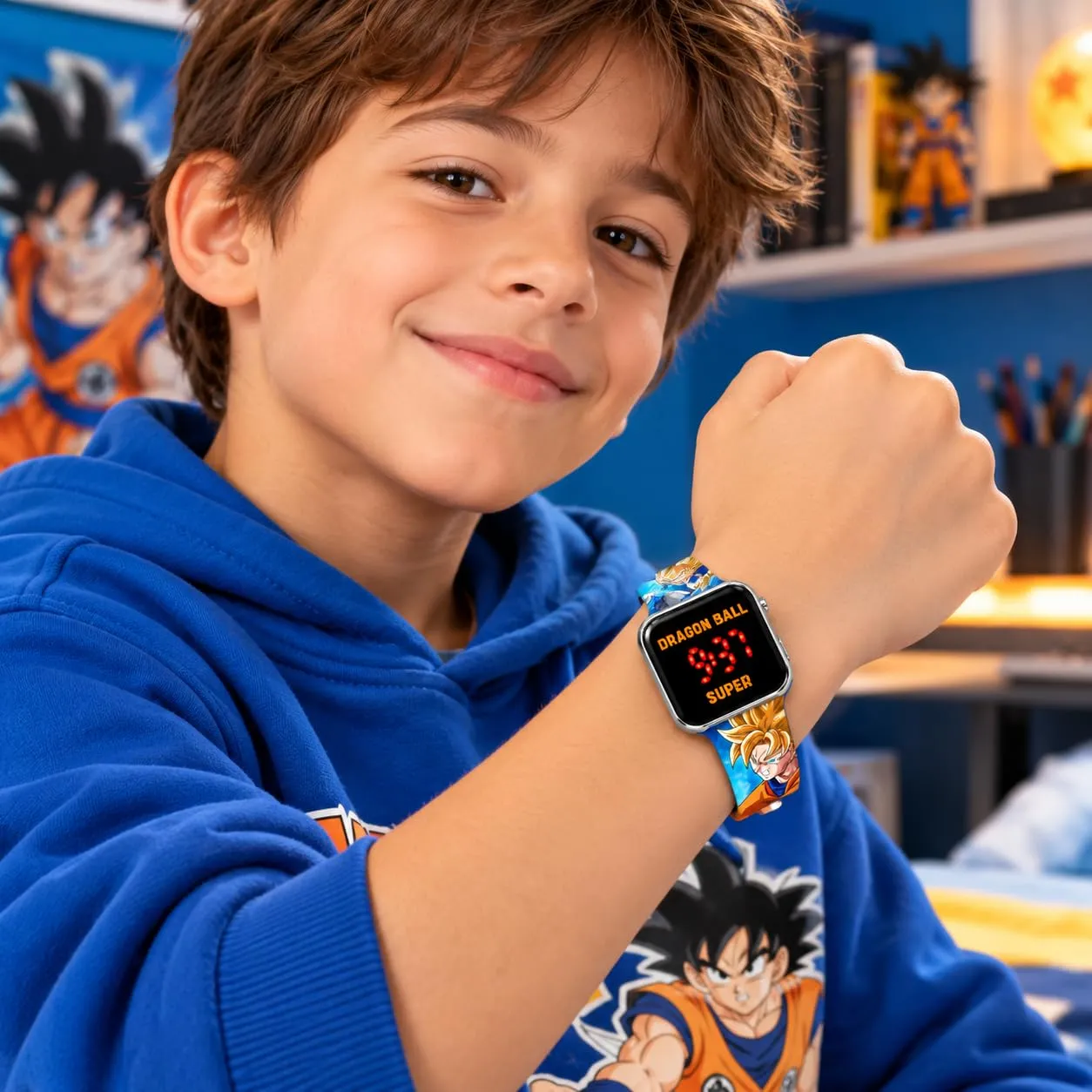 Orologio Dragon Ball Bambino LED Goku e Vegeta, Cinturino Silicone 22 cm - immagine 3
