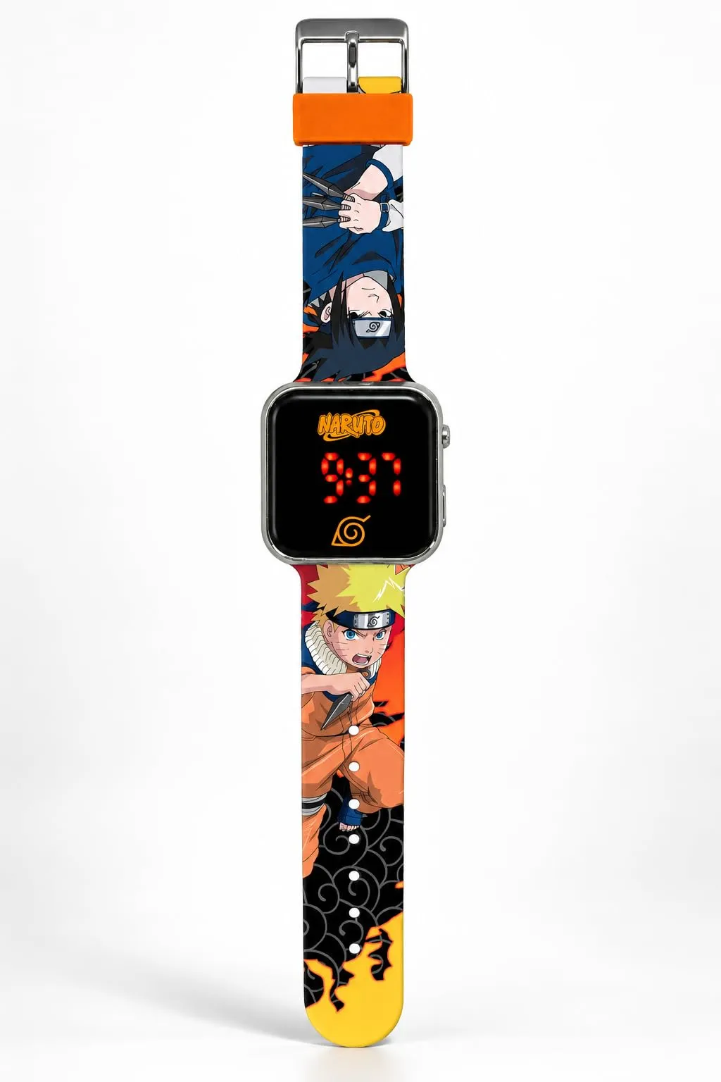 Orologio Naruto Bambino Digitale LED con Sasuke, Cinturino Silicone 22 cm - immagine 2