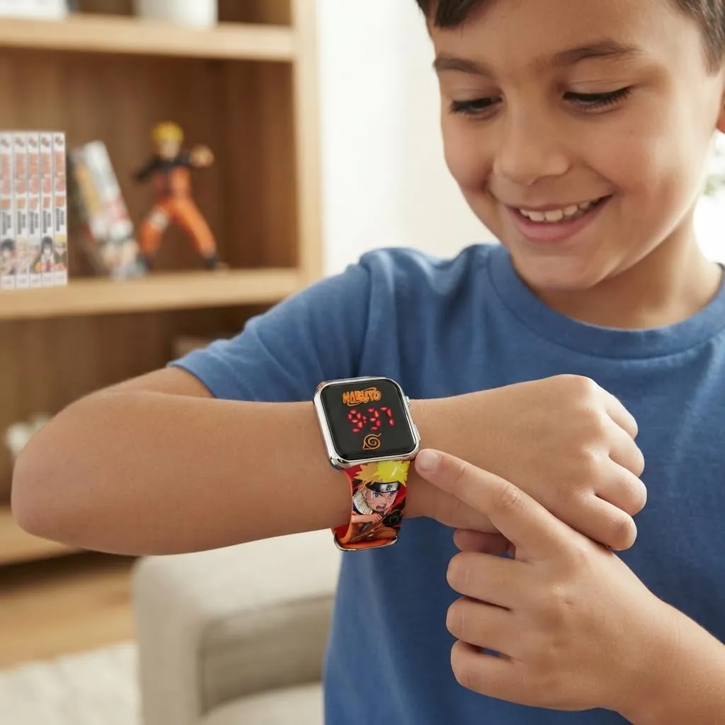 Orologio Naruto Bambino Digitale LED con Sasuke, Cinturino Silicone 22 cm - immagine 3