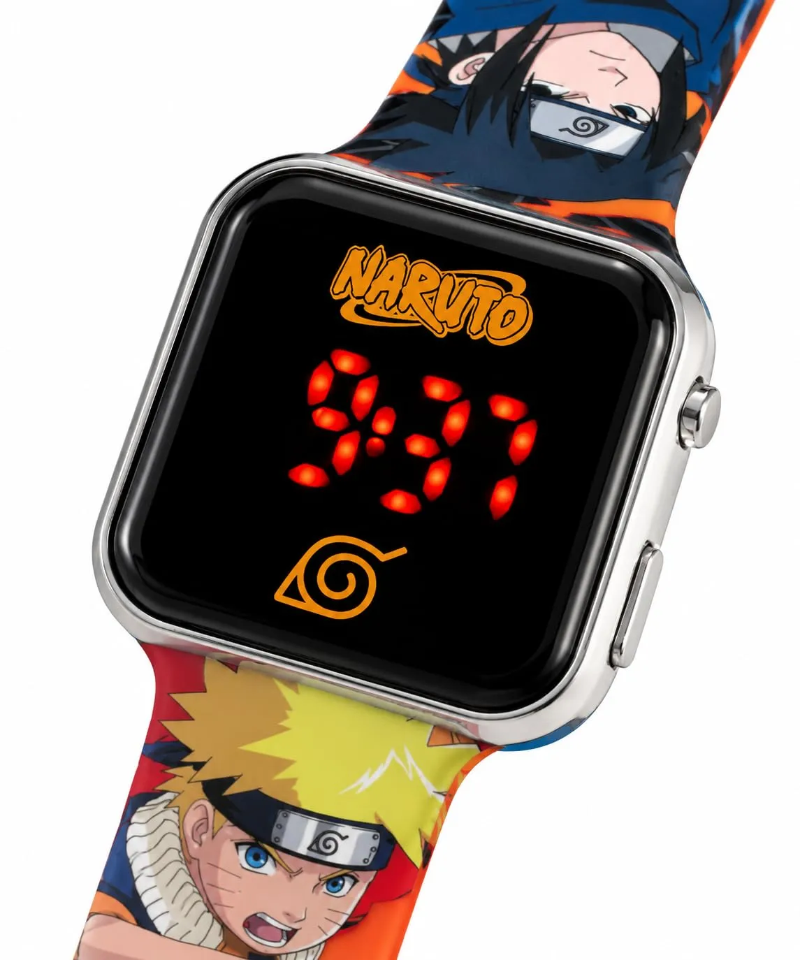 Orologio Naruto Bambino Digitale LED con Sasuke, Cinturino Silicone 22 cm - immagine 4