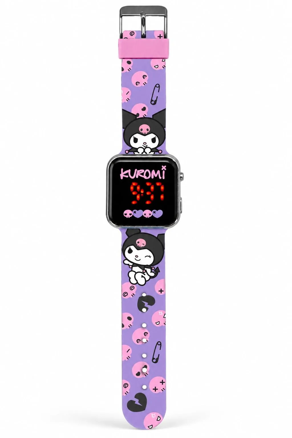 Orologio Kuromi Bambina Digitale LED, Cinturino Silicone Regolabile 22 cm - immagine 2