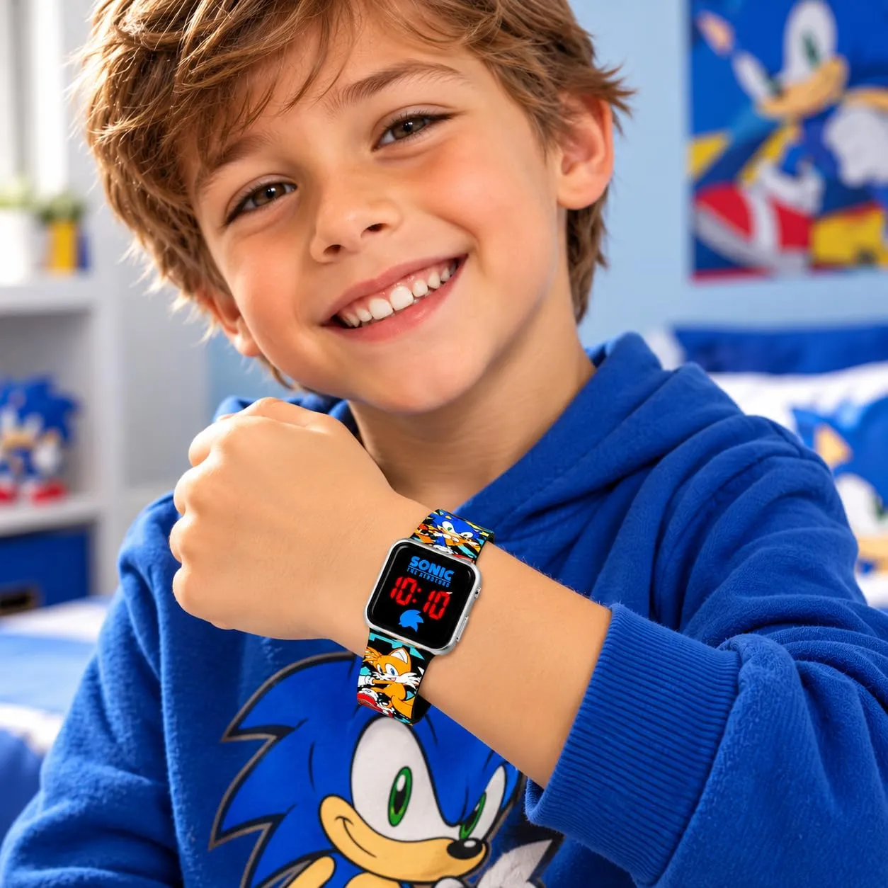 Orologio Sonic Bambino LED con Tails e Knuckles, Cinturino Silicone 22 cm - immagine 3