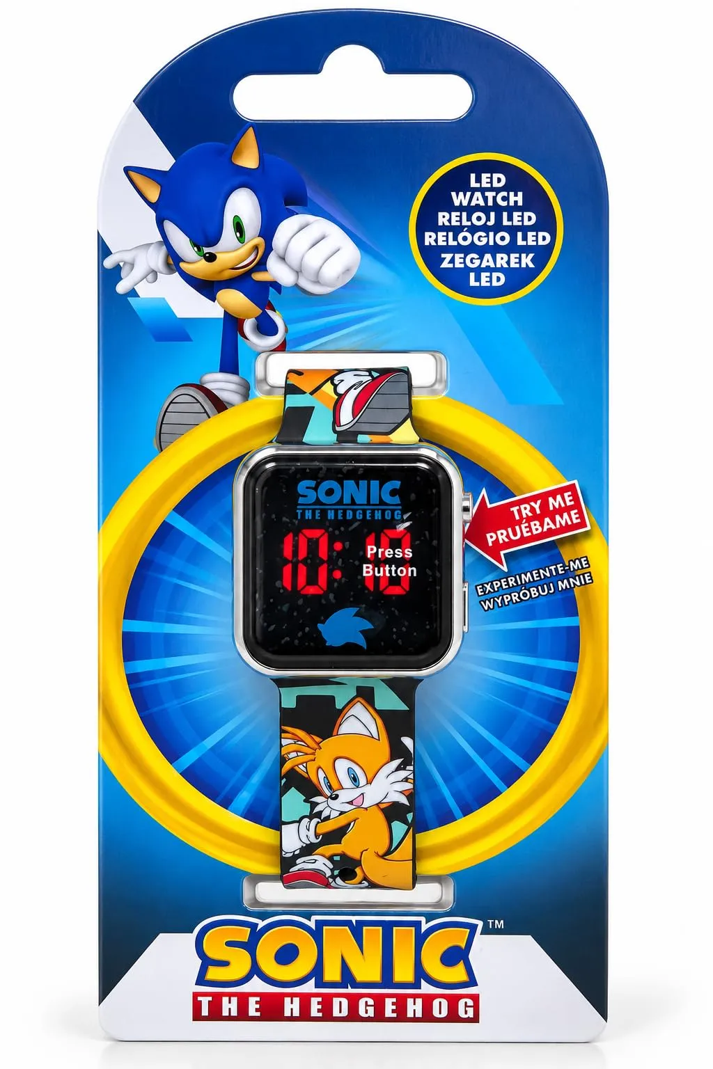 Orologio Sonic Bambino LED con Tails e Knuckles, Cinturino Silicone 22 cm - immagine 6