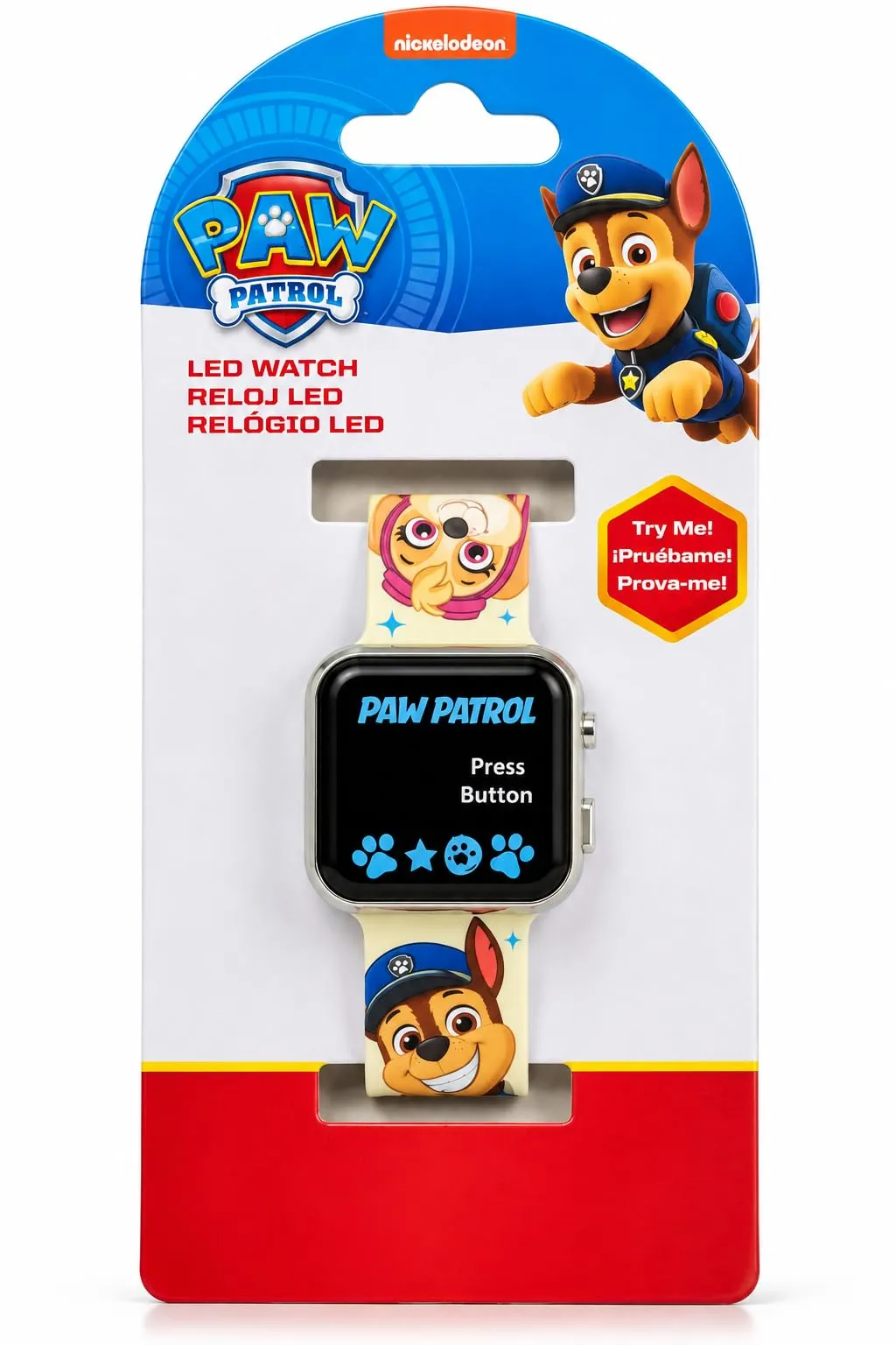 Orologio Paw Patrol Bambino LED Chase Skye, Cinturino Silicone 22 cm - immagine 5