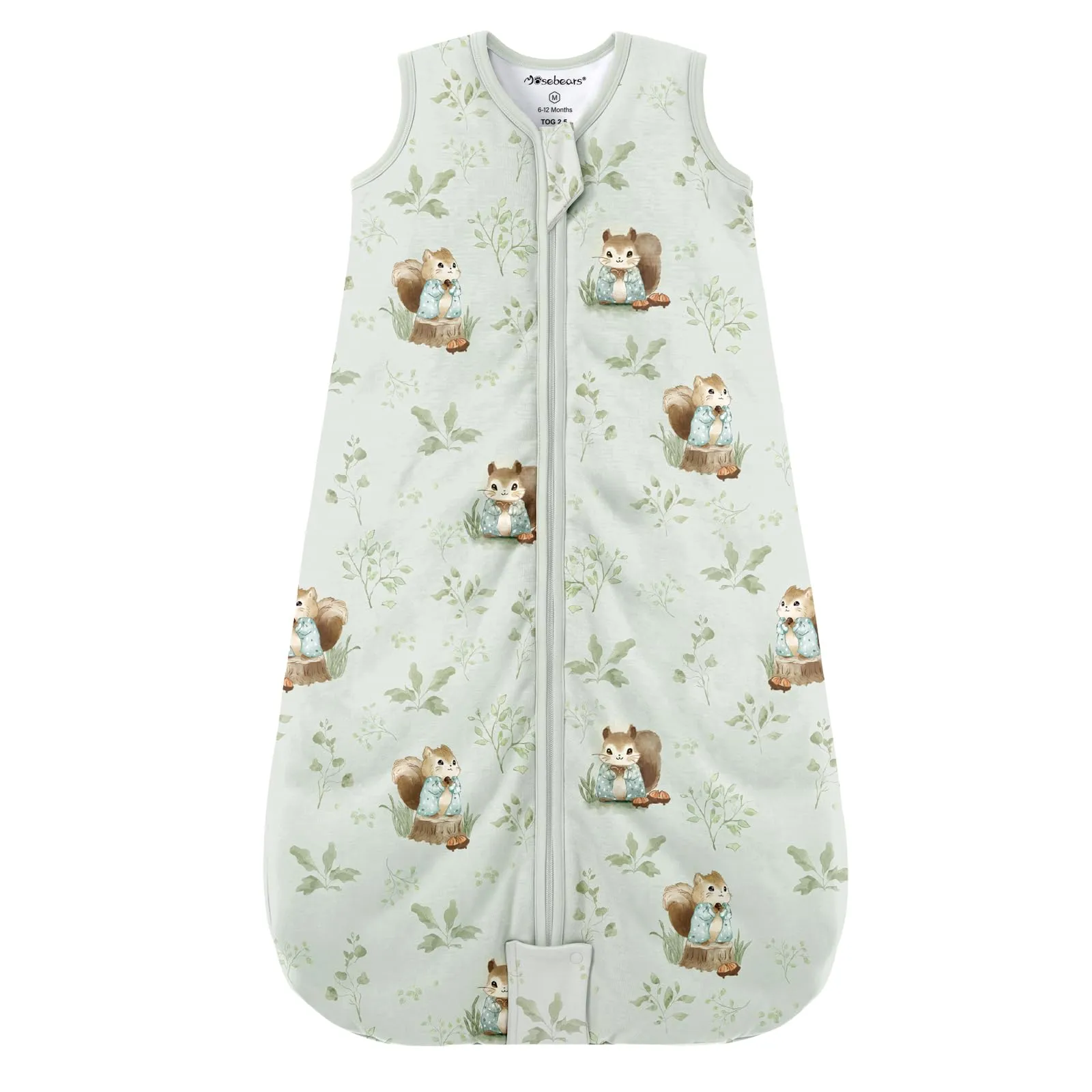 Mosebears Sacco nanna invernale per bambini, 2,5 tog,Cotone, per diverse misure dalla nascita all'età di 24 mesi(Green Animal,12-18 mesi) - immagine 1