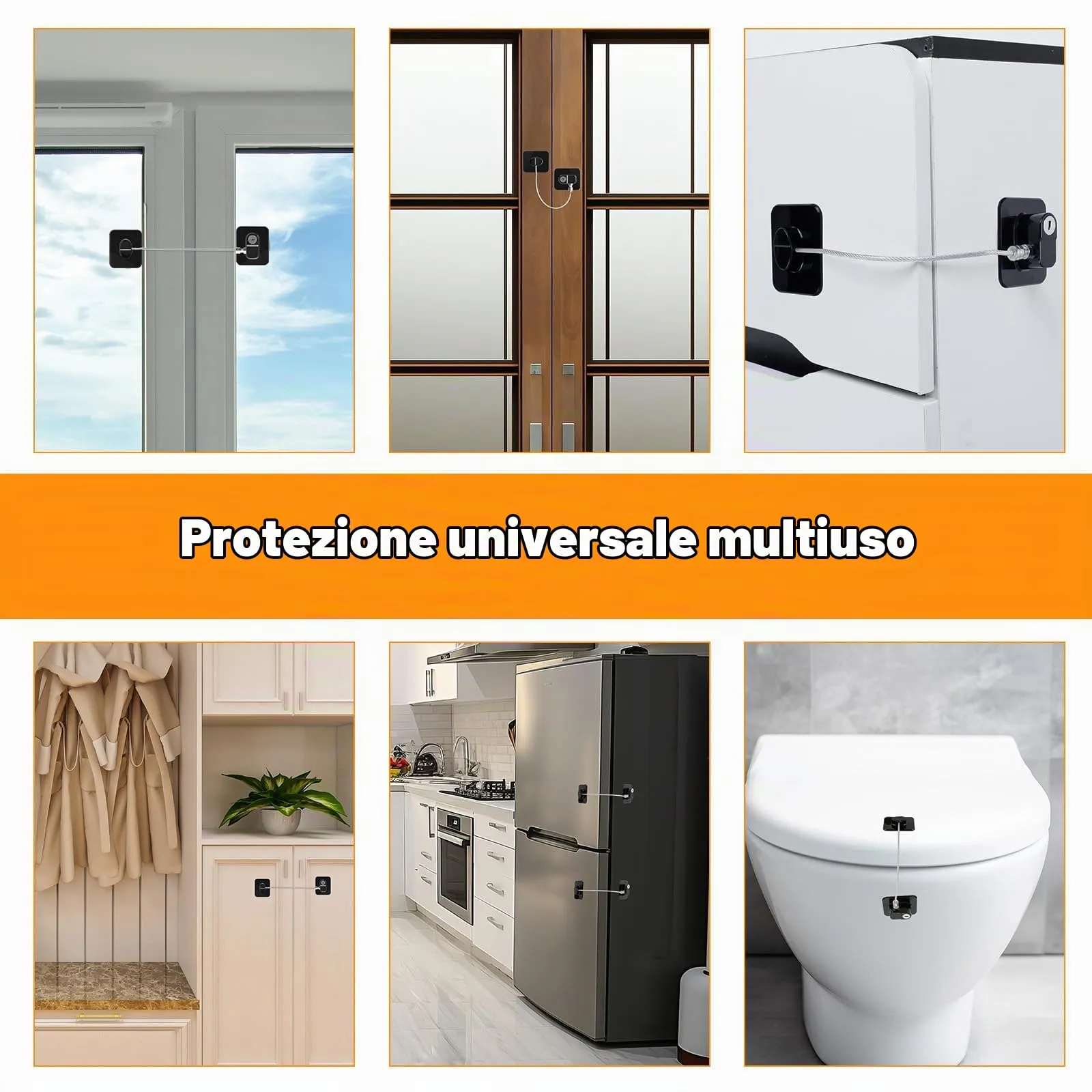 Romon Serratura Per Frigorifero, 4 Pezzi, Bloccafinestre Per Bambini Con 8 Chiavi, Per Porte, Finestre, Frigoriferi, Cassetti, Armadi, Ecc. Con Focus Sulla Sicurezza Dei Bambini - immagine 7