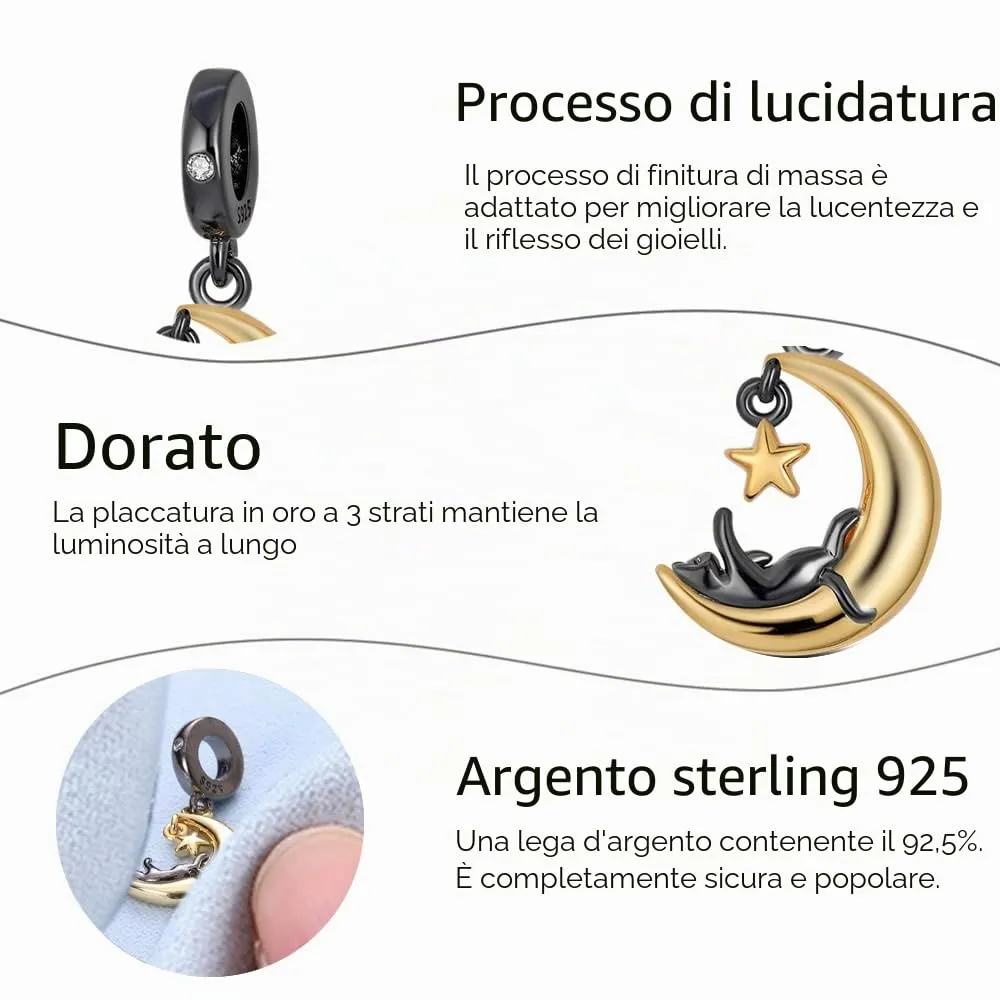 XWN Ciondolo Argento Sterling 925 con Cubic Zirconia Pendenti per Pandora Braccialetti, Compatibile con Braccialetti e Collane europei, perfetto Regali per Moglie e Ragazze - immagine 7