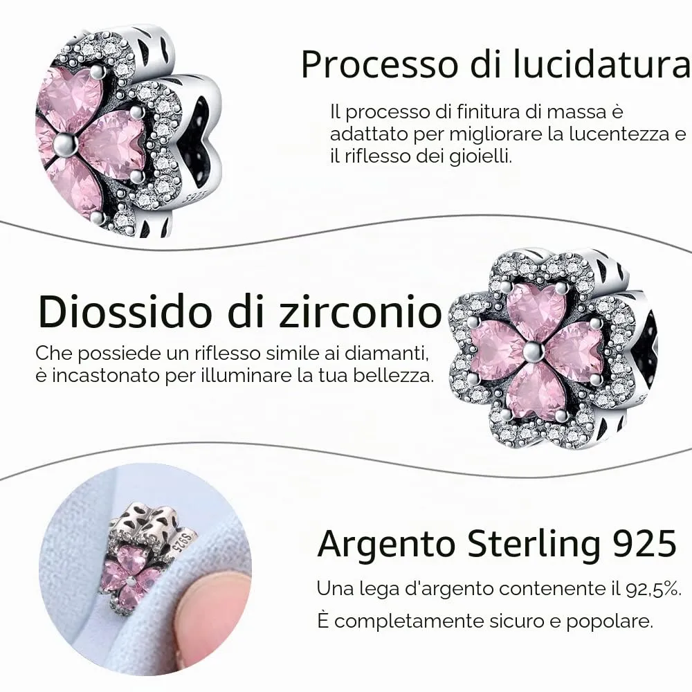 XWN Ciondolo Argento Sterling 925 con Cubic Zirconia Pendenti per Pandora Braccialetti, Compatibile con Braccialetti e Collane europei, perfetto Regali per Moglie e Ragazze - immagine 8