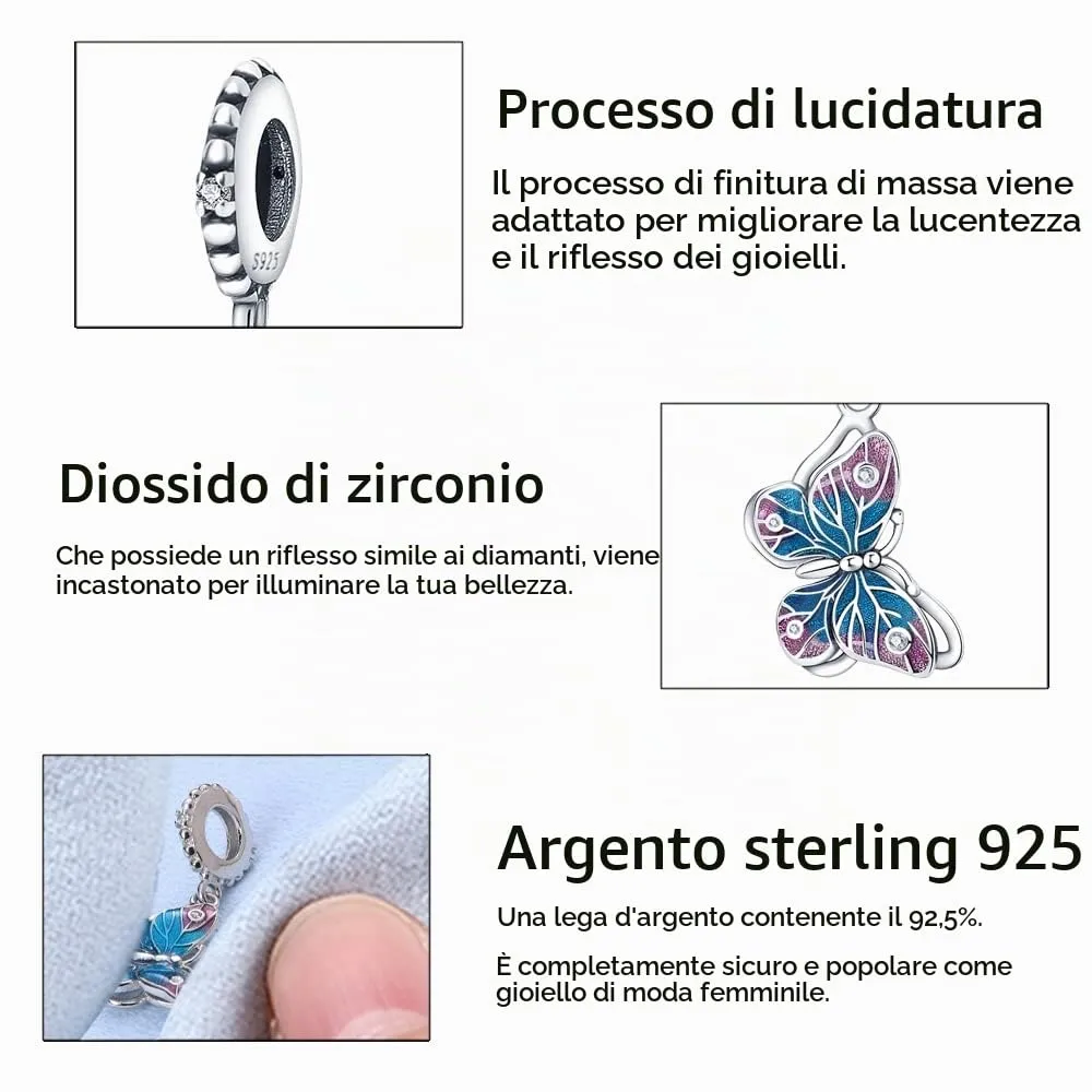 XWN Ciondolo Argento Sterling 925 con Cubic Zirconia Pendenti per Pandora Braccialetti, Compatibile con Braccialetti e Collane europei, perfetto Regali per Moglie e Ragazze - immagine 7