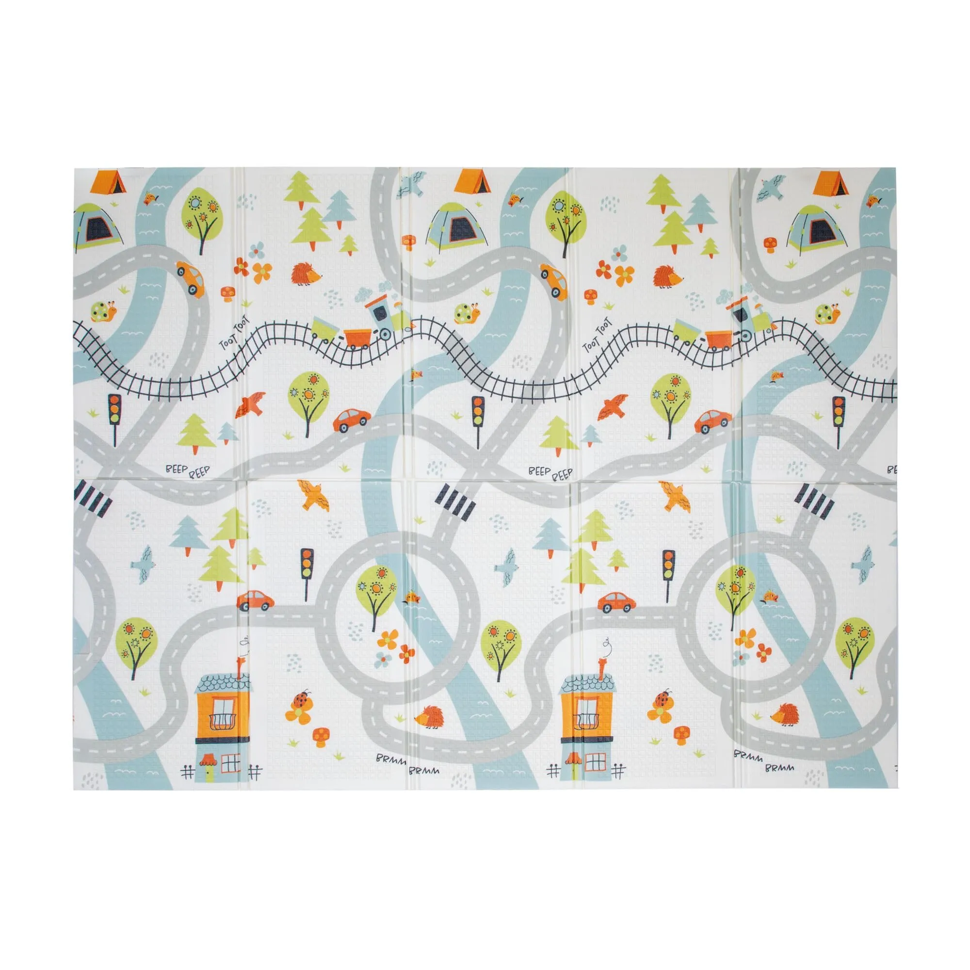 Nuby Tappeto Gioco Bambini Pieghevole Double Face, 150x200cm, 0M+, Strada - immagine 1