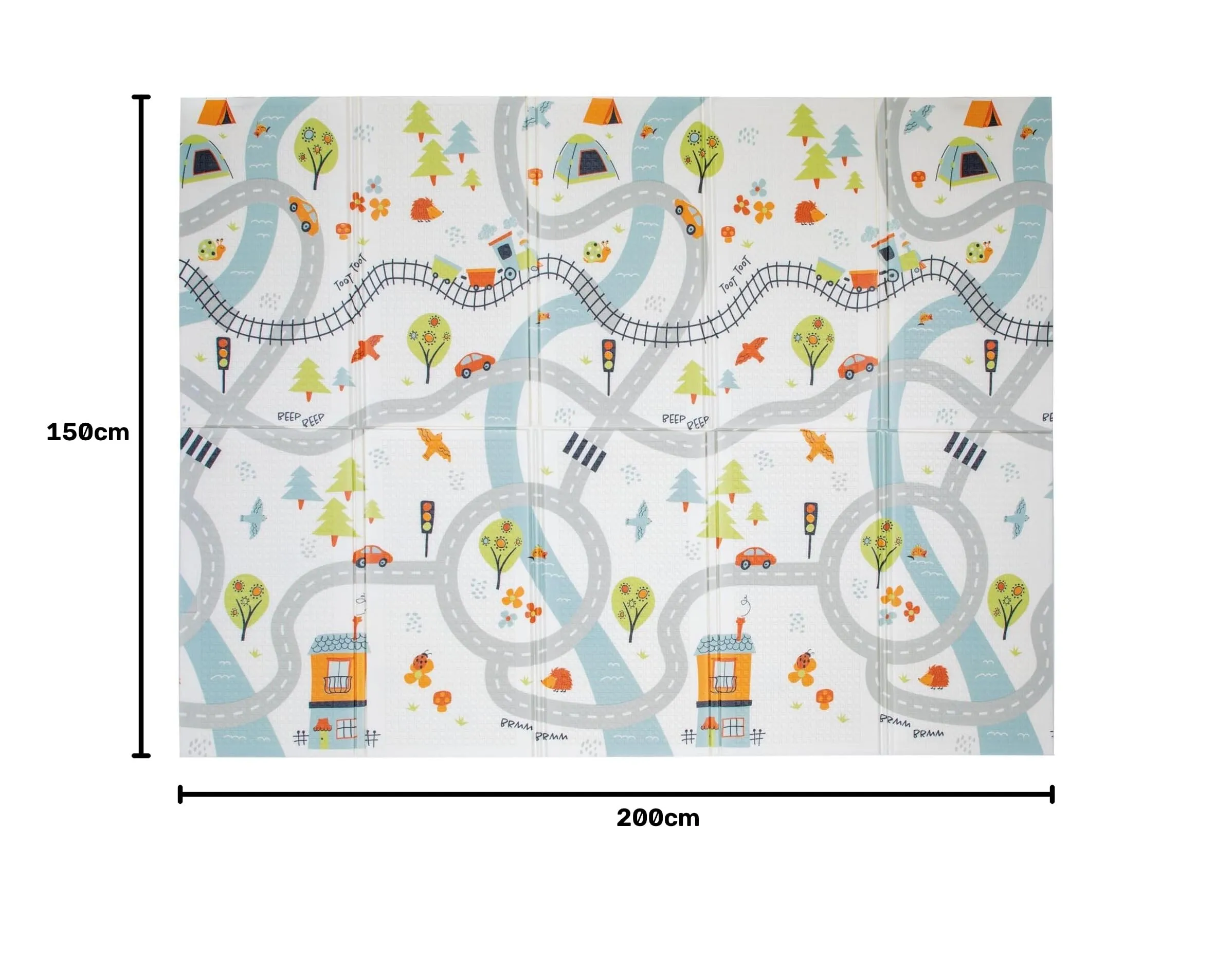 Nuby Tappeto Gioco Bambini Pieghevole Double Face, 150x200cm, 0M+, Strada - immagine 3