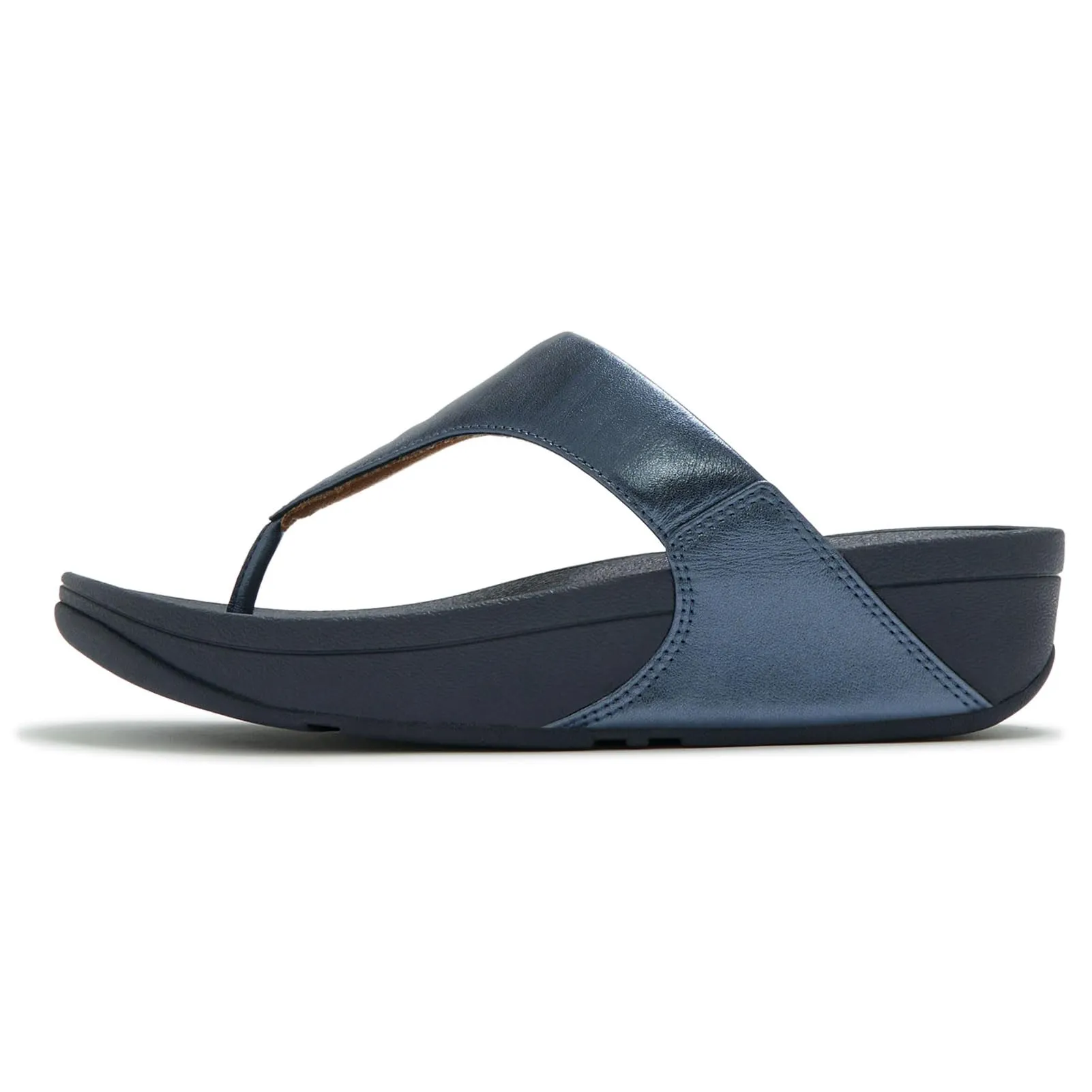 Fitflop Lulu Leather Toepost, Sandali Donna, Blu Cosmico Metallizzato, 37 EU - immagine 1