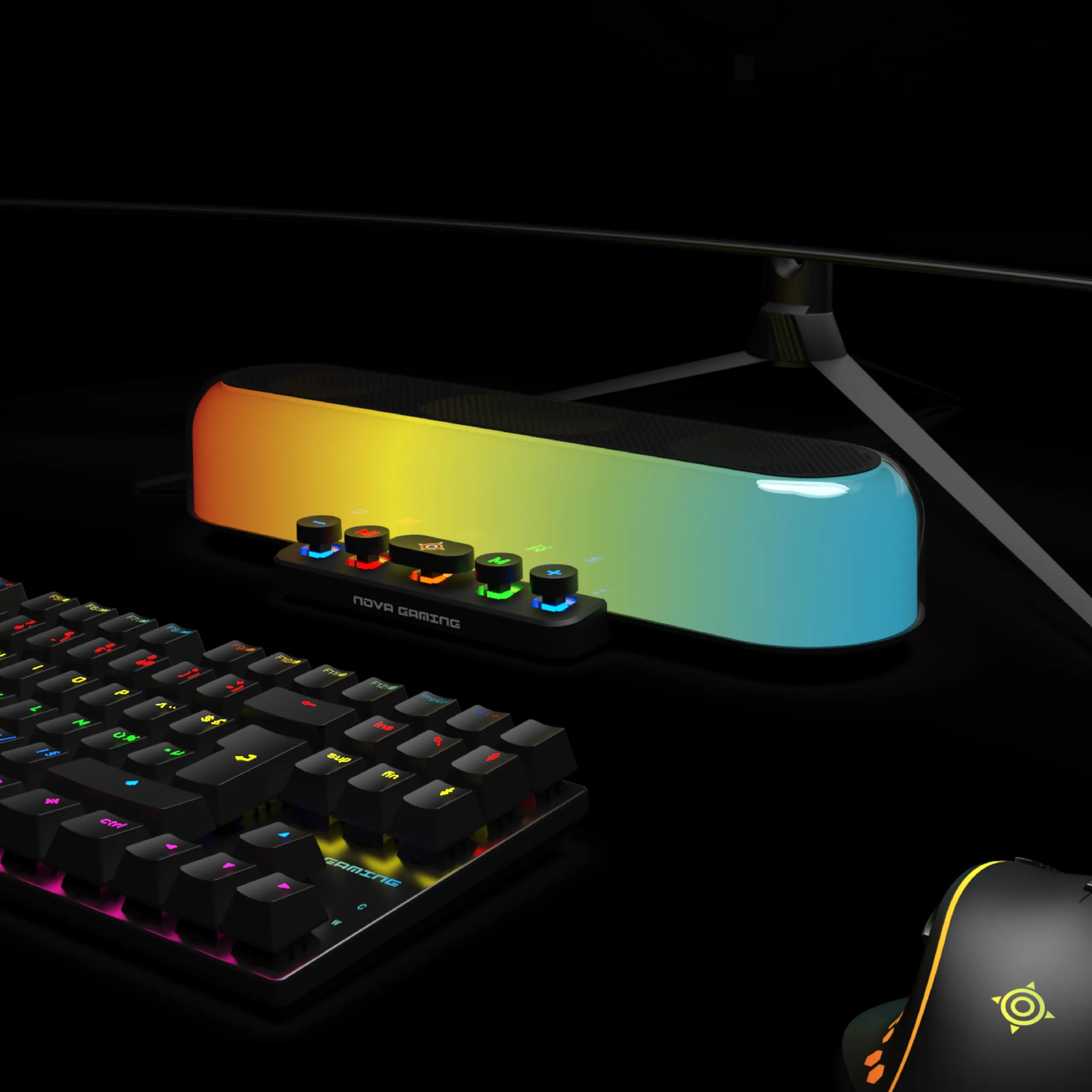 Nova Gaming URSAE - Barra di Suono Gaming RGB Bluetooth 5.3 - Altoparlante PC Stereo 10W, Suono Potente, Design Compatto - Connessione USB/Jack/Micro-SD - PC, Console, Smartphone, Senza Fili - immagine 2