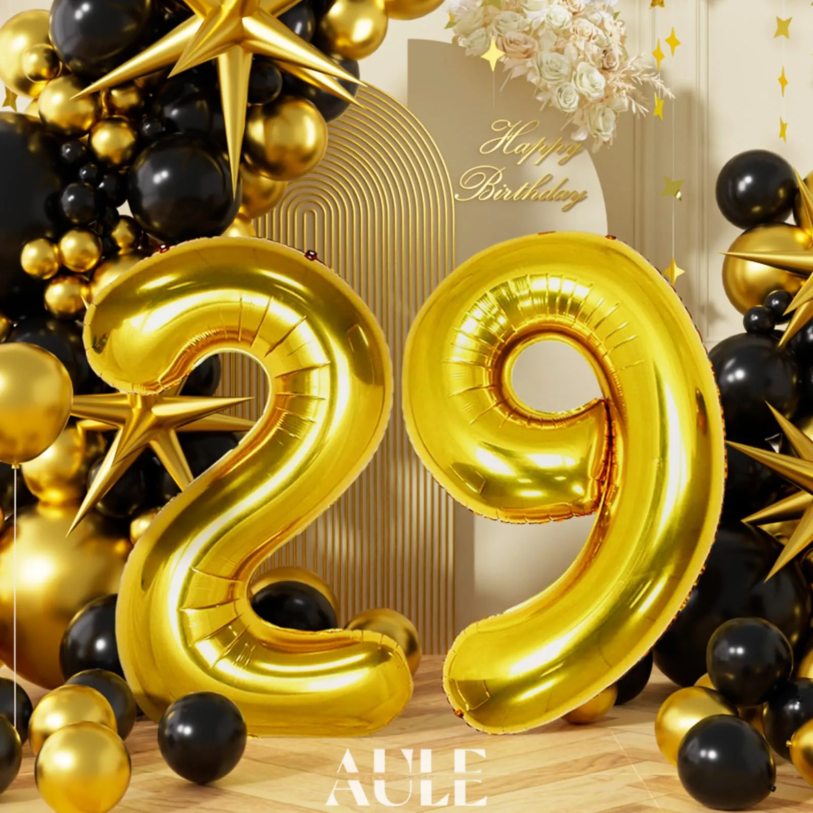 AULE Palloncino Numero 29 Oro: Grande 101 cm Palloncini 29 Anni Compleanno - immagine 8