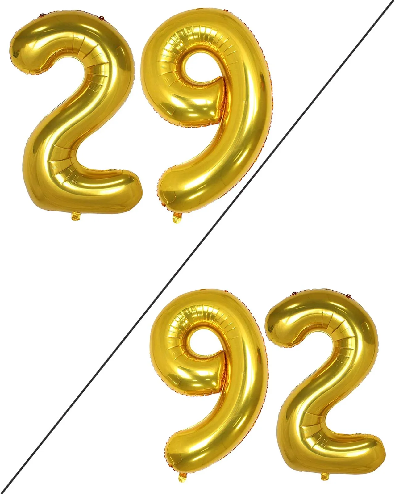 AULE Palloncino Numero 29 Oro: Grande 101 cm Palloncini 29 Anni Compleanno - immagine 11